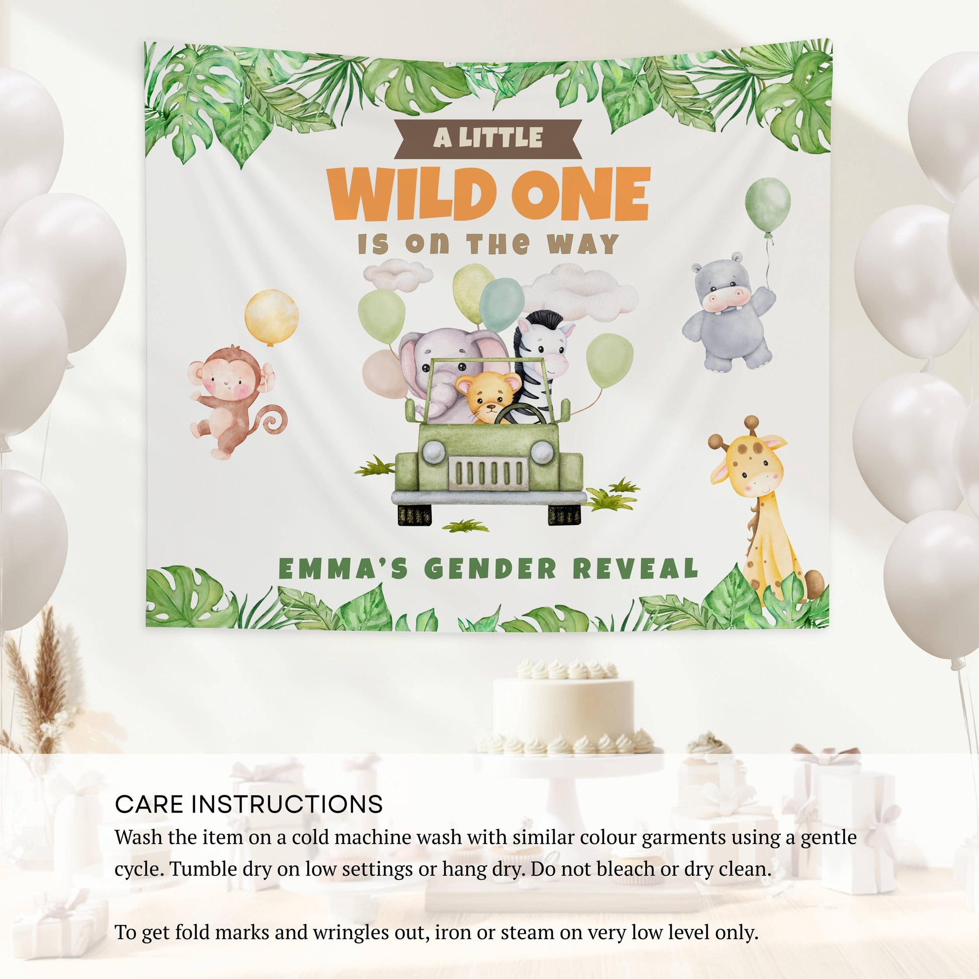 Custom Safari Baby Shower Welcome Sign Little Wild One Backdrop Jungle Safari Shower Decor Giraffe Elephant Lion Backdrop Safari Animal Sign - LAUMIANstudio