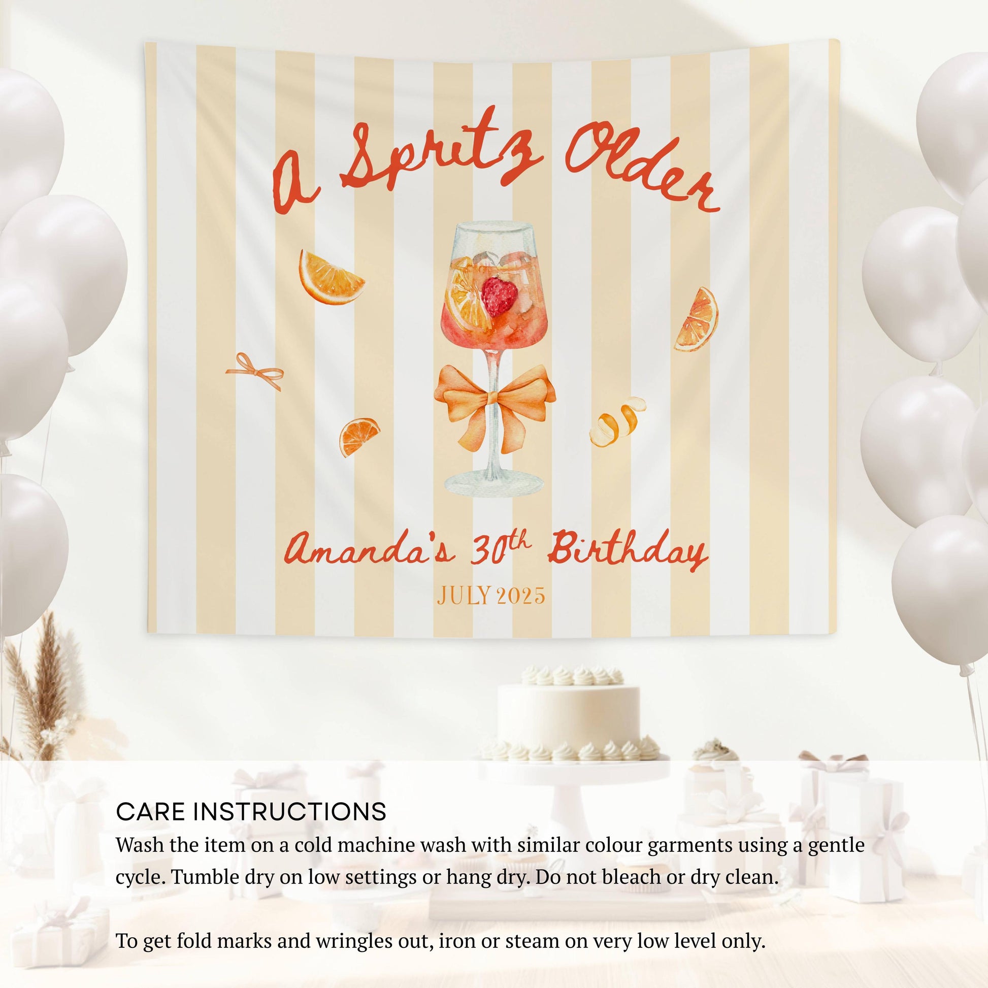 A Spritz Older Birthday Banner Personalized Spritz Birthday Backdrop Summer 30th Birthday Sign Custom 21st Birthday Sign Aperol Spritz Party - LAUMIANstudio