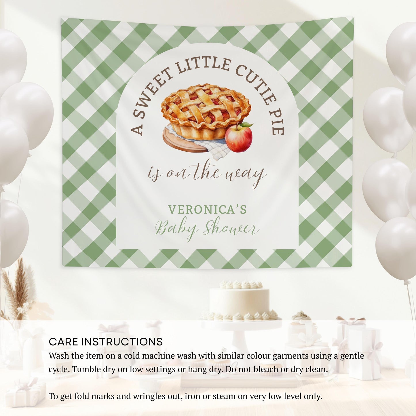 Apple of Our Eye Baby Shower Banner Apple Pie Fall Baby Shower Backdrop Custom Autumn Gender Reveal Backdrop Sweet Little Pie Welcome Sign - LAUMIANstudio