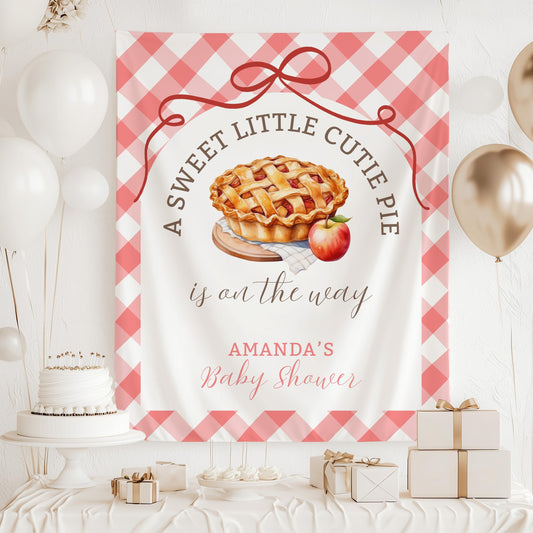 Apple of Our Eye Baby Shower Banner Apple Pie Fall Baby Shower Backdrop Custom Autumn Gender Reveal Backdrop Sweet Little Pie Welcome Sign - LAUMIANstudio