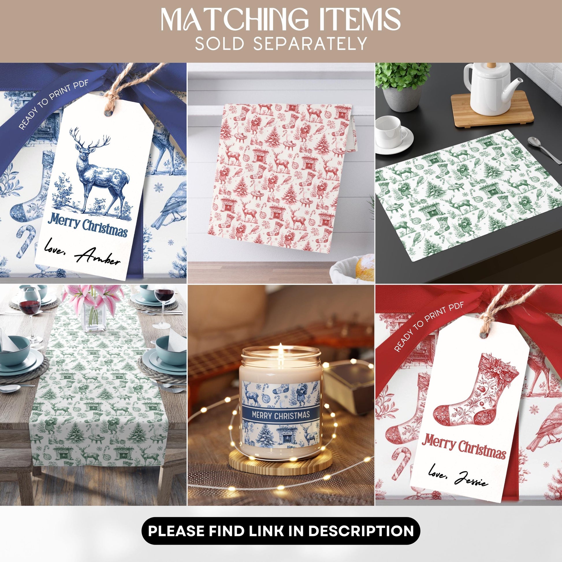Red Christmas Toile Wrapping Paper Red Christmas Gift Wrap Classic Christmas French Toile Wrapping Paper Vintage Holiday Wrapping Paper - LAUMIANstudio