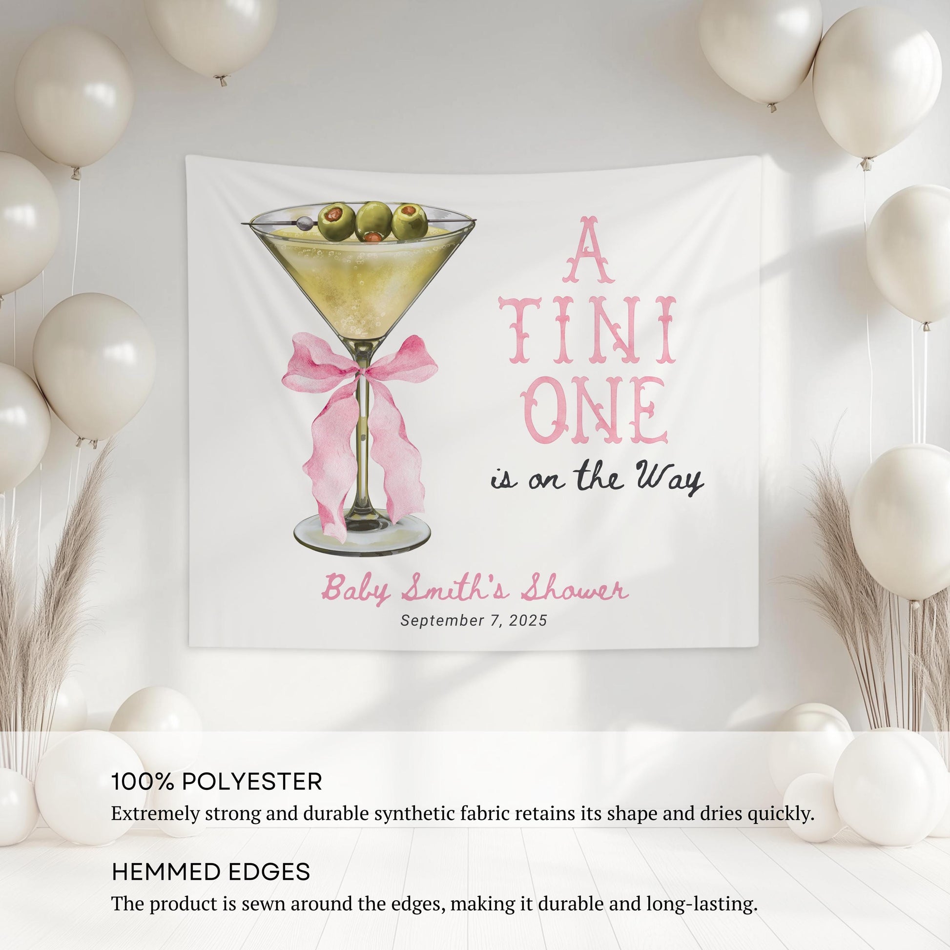 Martini Baby Shower Sign Martini Olive Baby Shower Banner A Tini One is on the Way Backdrop Cocktail Baby Shower Decor Martini Photo Banner - LAUMIANstudio