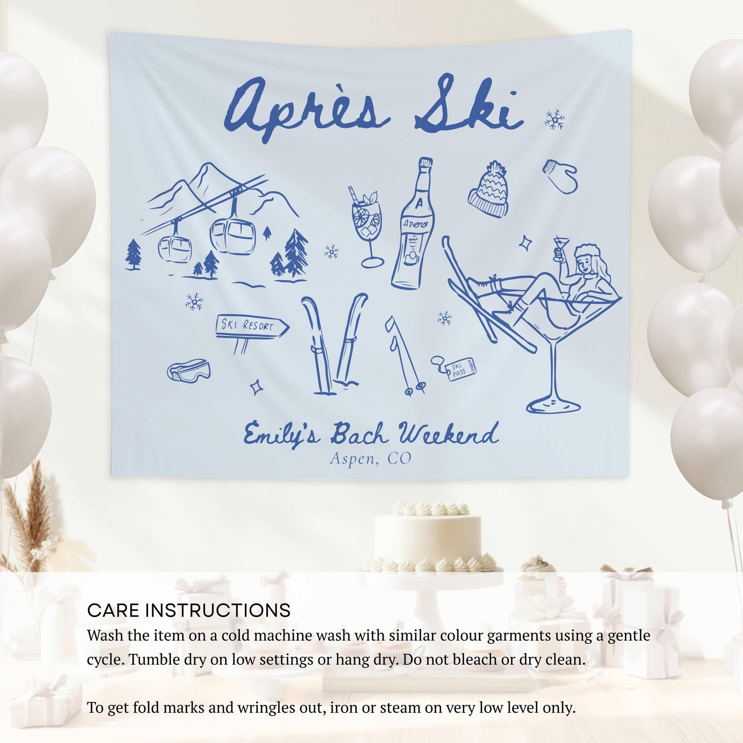 Winter Apres Ski Backdrop Personalized Love in Snow Banner Winter Bridal Shower Sign Winter Wedding Photo Backdrop Apres Ski Bachelorette - LAUMIANstudio