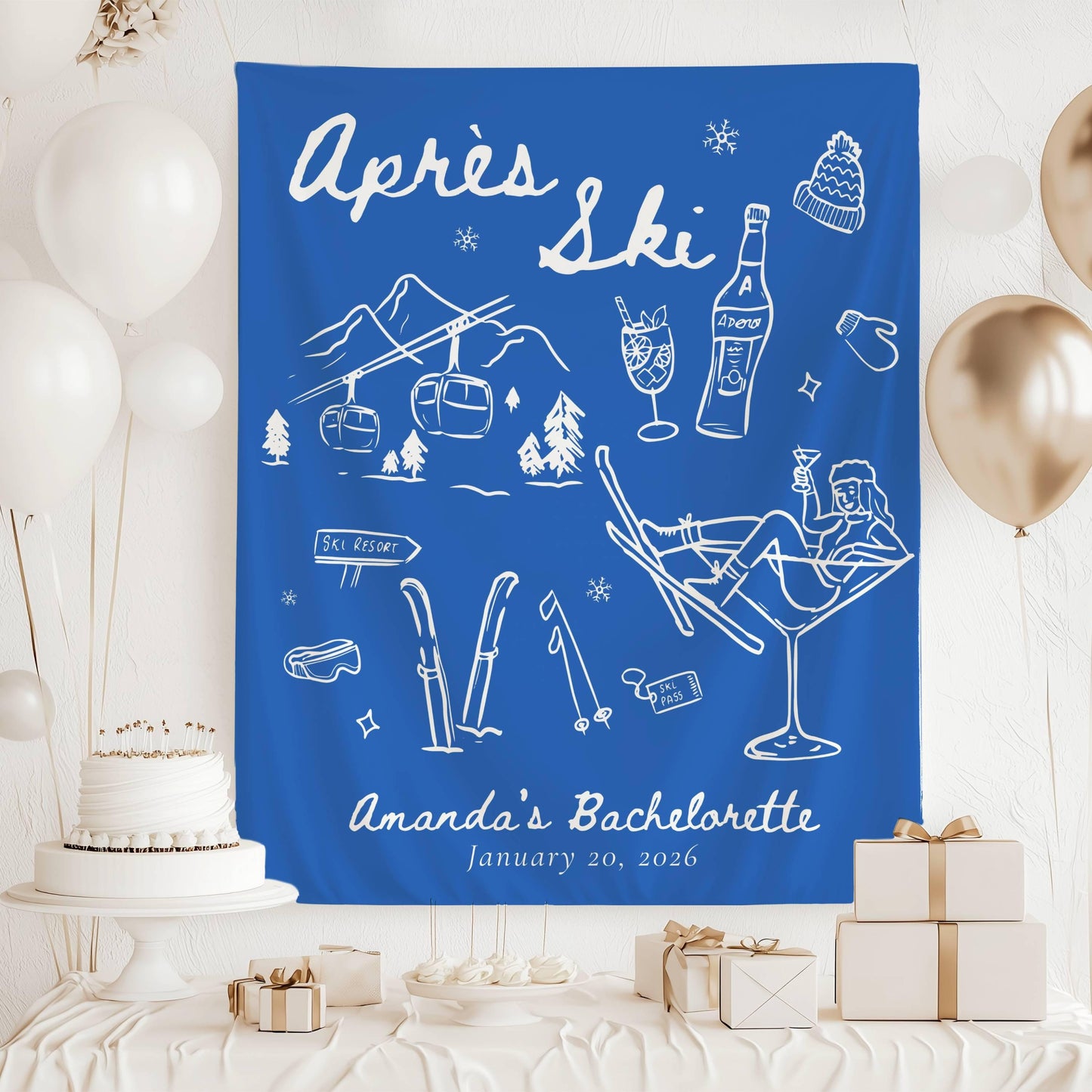 Last Toast Slopes Bachelorette Sign Winter Ski Bach Weekend Backdrop Love in Snow Banner Christmas Bachelorette Banner Winter Bridal Shower - LAUMIANstudio