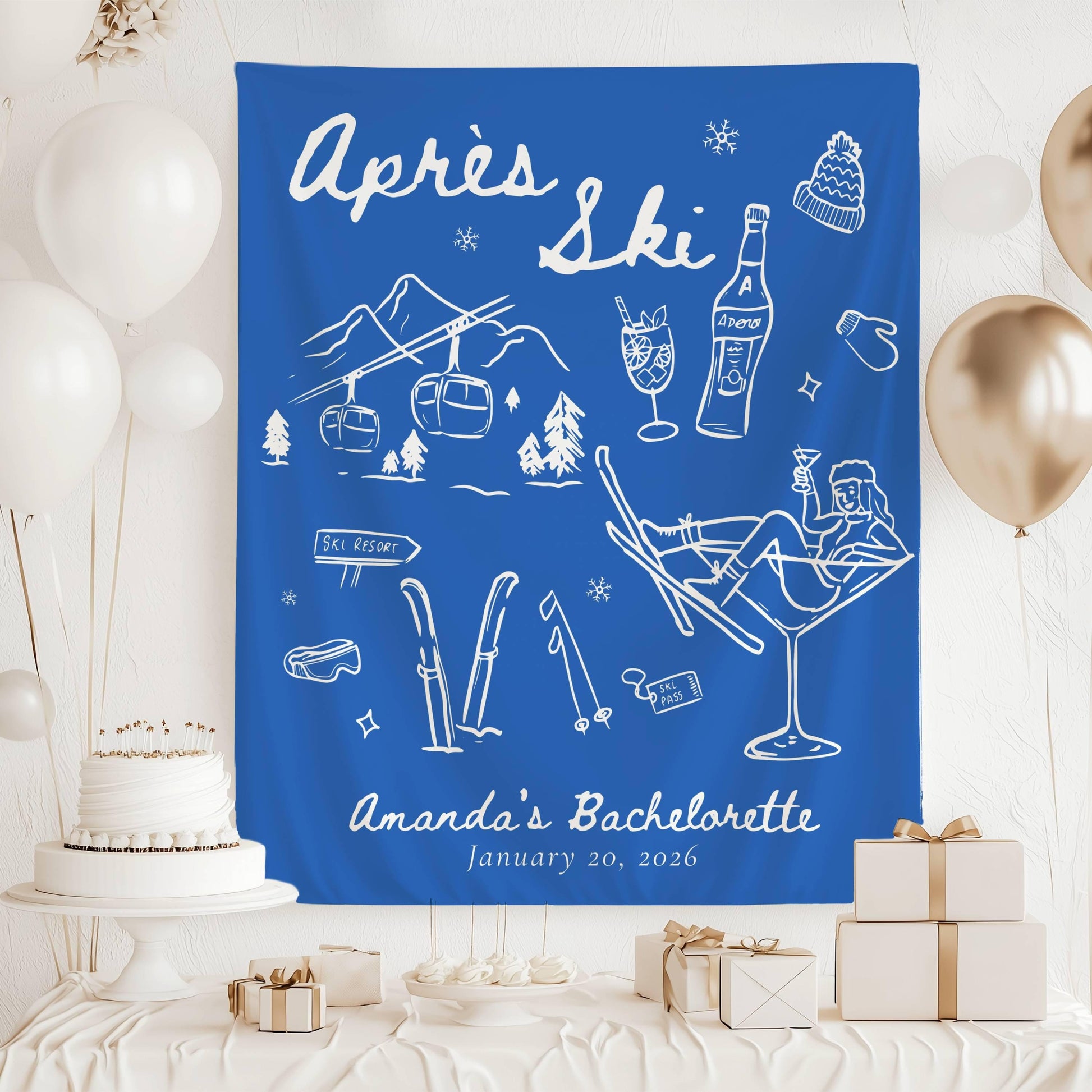 Last Toast Slopes Bachelorette Sign Winter Ski Bach Weekend Backdrop Love in Snow Banner Christmas Bachelorette Banner Winter Bridal Shower - LAUMIANstudio