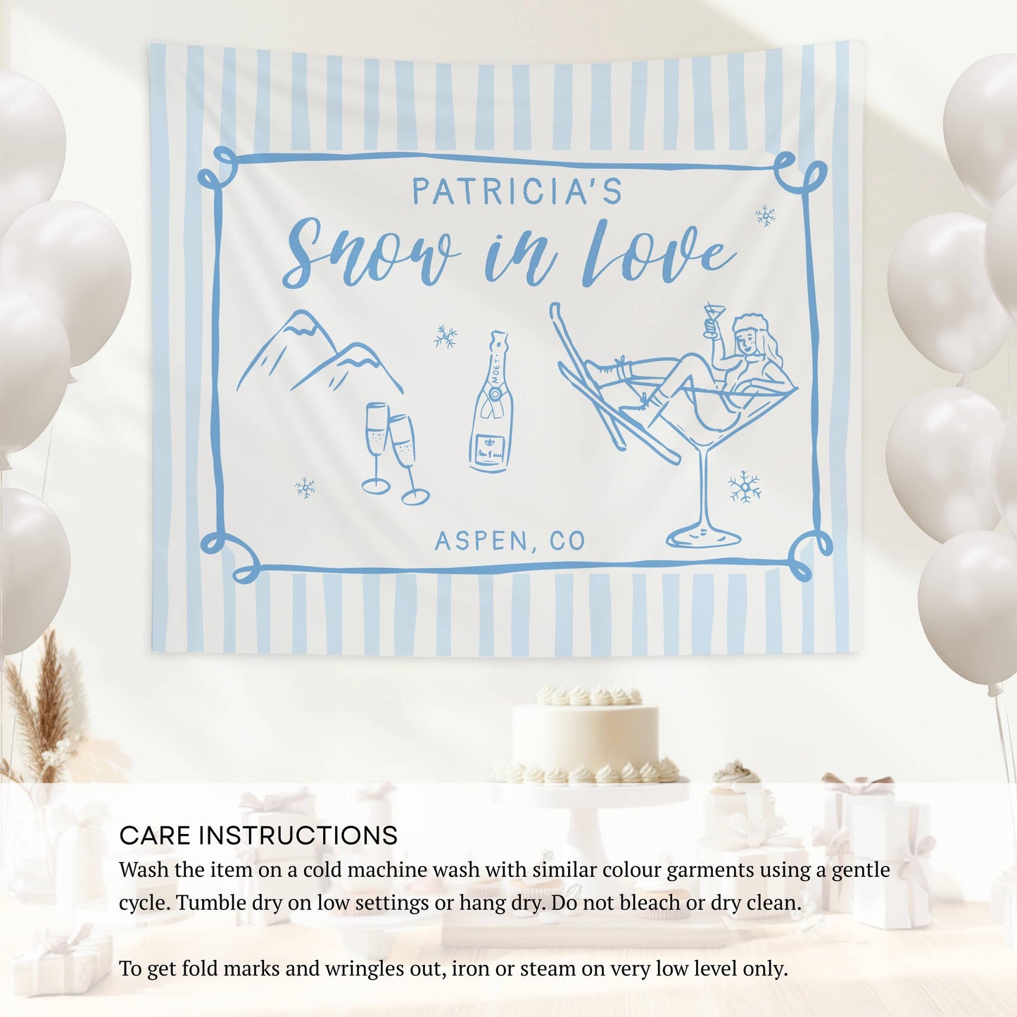 Last Toast on the Slopes Banner Custom Winter Bachelorette Banner Apres Ski Bridal Shower Backdrop Bach Weekend Ski Decor Shower in Mountain - LAUMIANstudio