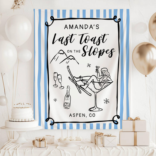 Après Ski Bachelorette Backdrop Winter Bridal Shower in Mountain Après Ski Bach Weekend Welcome Sign Bachelorette in Aspen Après Ski Banner - LAUMIANstudio
