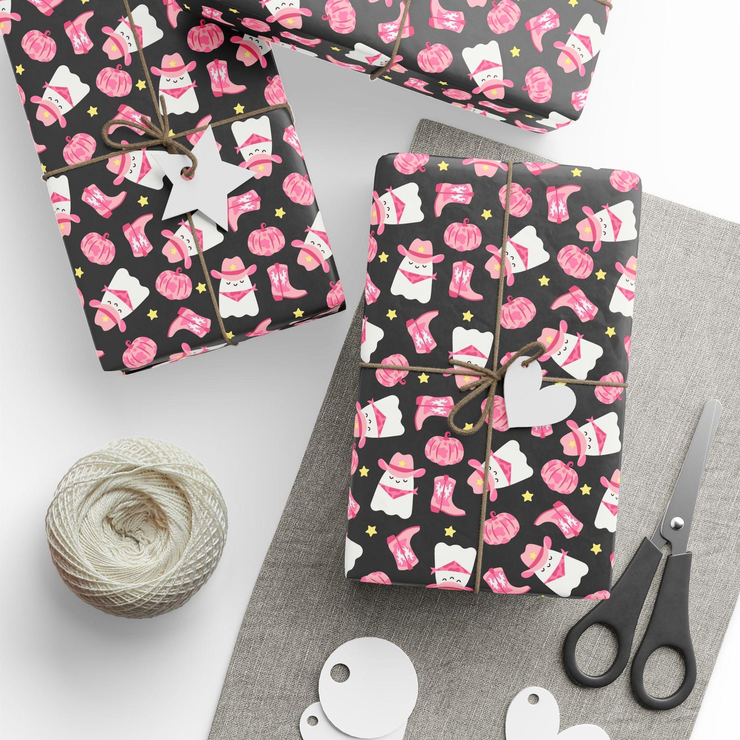 Cowgirl Boo Wrapping Paper Spooky Birthday Gift Wrap Personalized Cowgirl Birthday Wrapping Paper Roll Spooky Cowgirl Baby Shower Gift Wrap - LAUMIANstudio