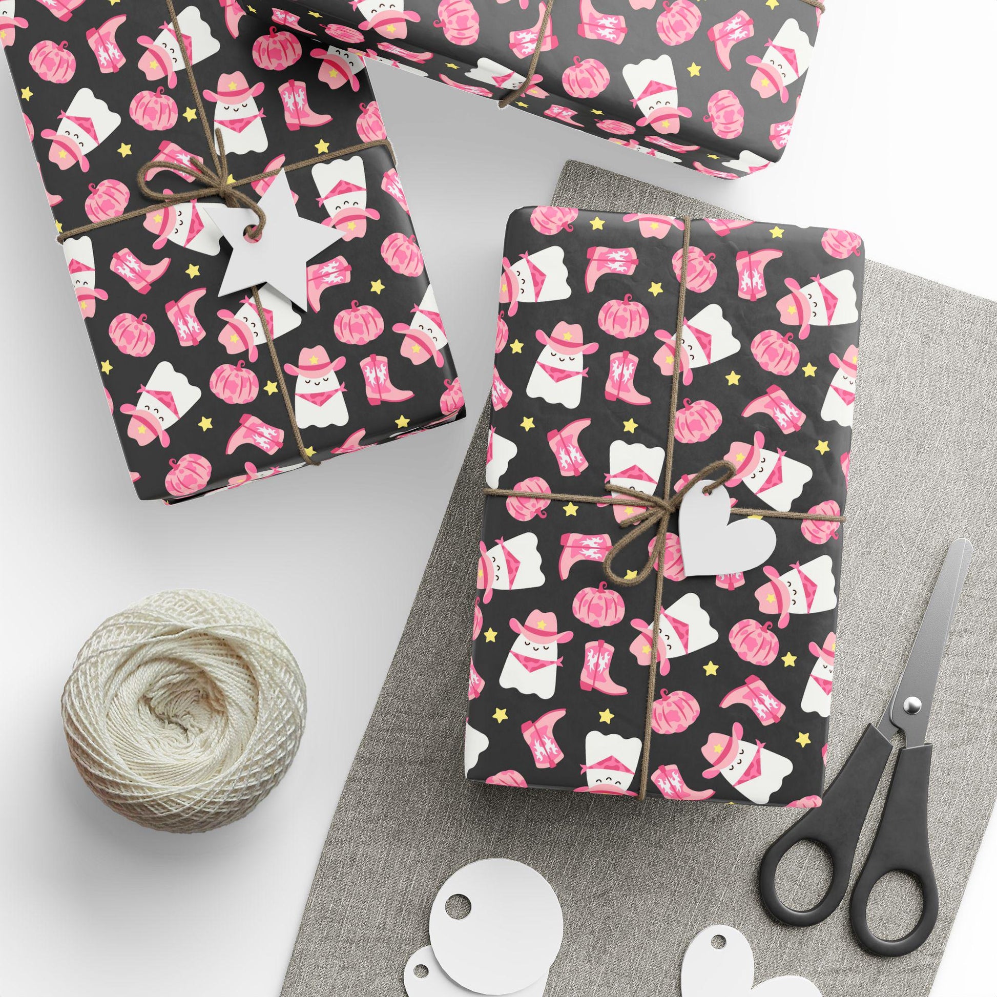 Cowgirl Boo Wrapping Paper Spooky Birthday Gift Wrap Personalized Cowgirl Birthday Wrapping Paper Roll Spooky Cowgirl Baby Shower Gift Wrap - LAUMIANstudio