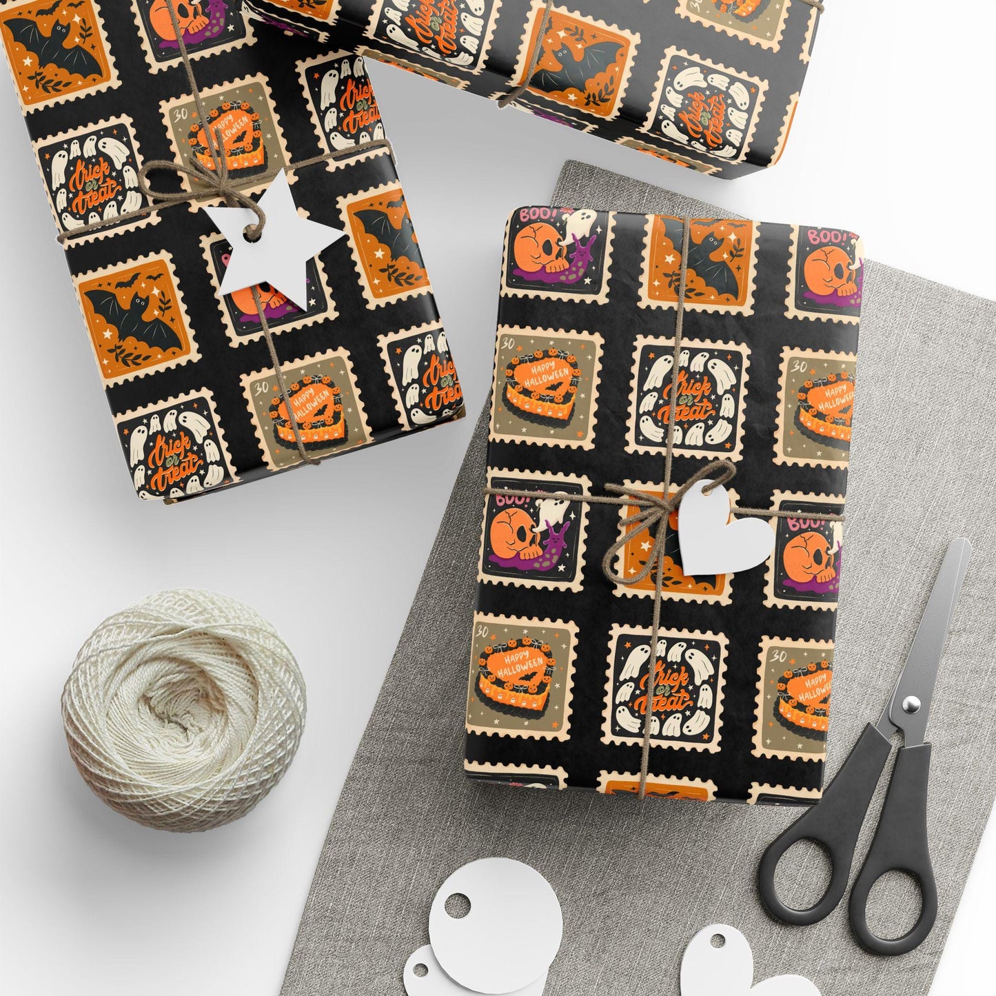 Halloween Dark Gift Wrap Spooky Halloween Wrapping Paper Black Trick or Treat Gift Paper Halloween Birthday Wrapping Paper Roll Gothic Wrap - LAUMIANstudio