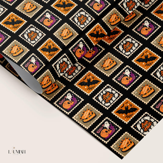 Halloween Dark Gift Wrap Spooky Halloween Wrapping Paper Black Trick or Treat Gift Paper Halloween Birthday Wrapping Paper Roll Gothic Wrap - LAUMIANstudio