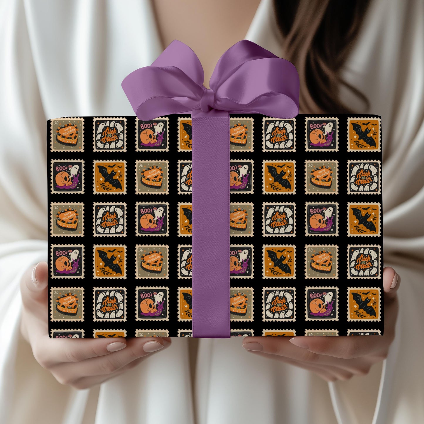 Halloween Dark Gift Wrap Spooky Halloween Wrapping Paper Black Trick or Treat Gift Paper Halloween Birthday Wrapping Paper Roll Gothic Wrap - LAUMIANstudio