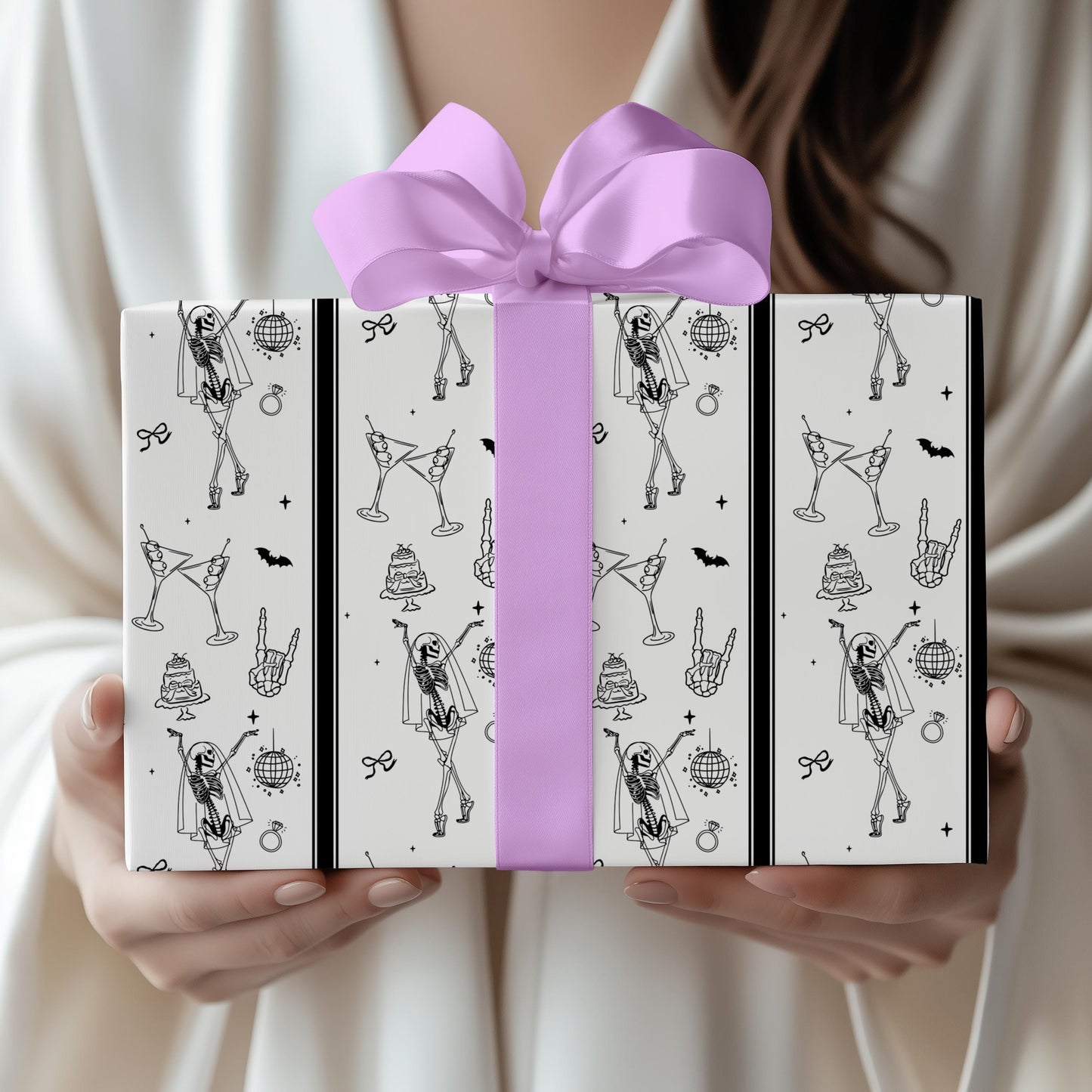 Till Death Do Us Party Gift Wrap Spooky Bachelorette Gift Wrapping Paper Custom Skeleton Bach Party Gift Paper Spooky Bridal Shower Wrap - LAUMIANstudio
