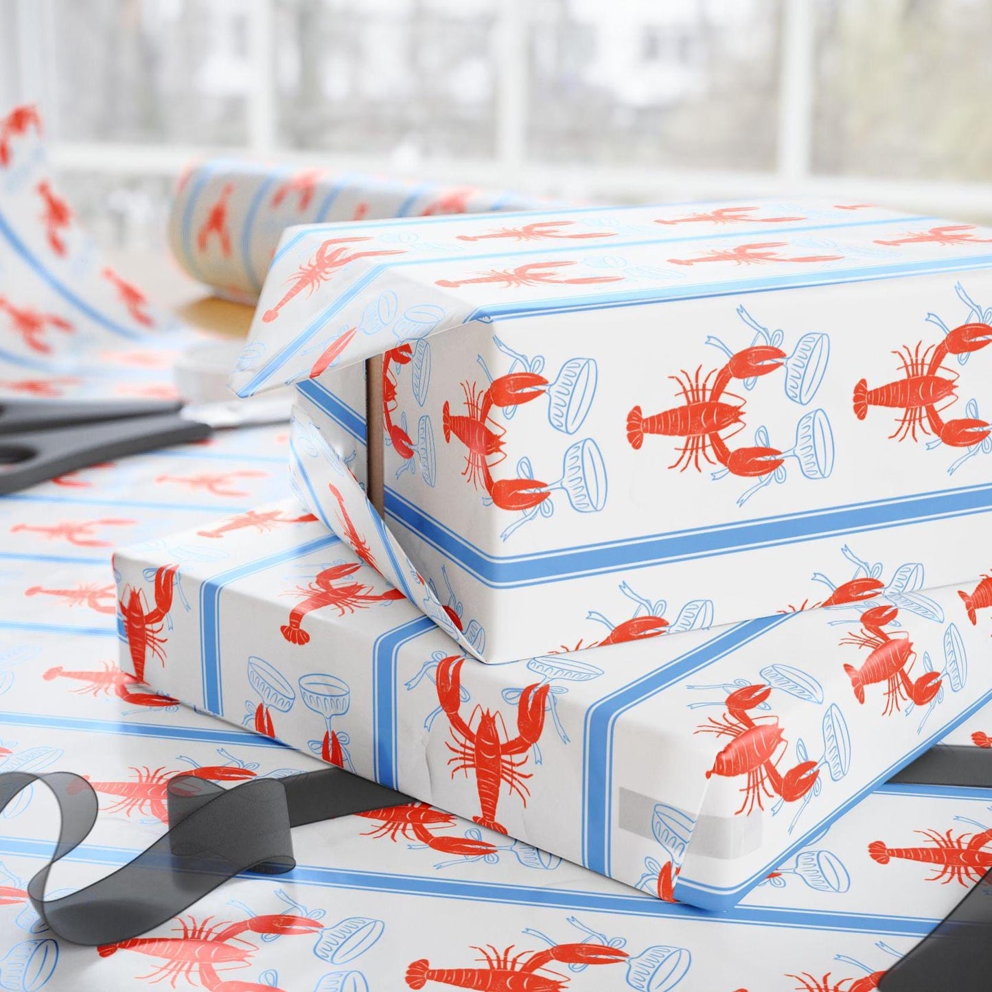 She Found Her Lobster Wrapping Paper Coastal Bachelorette Gift Wrapping Lobster Bridal Shower Wrapping Paper Lobster Martini Gift Wrap Funny - LAUMIANstudio