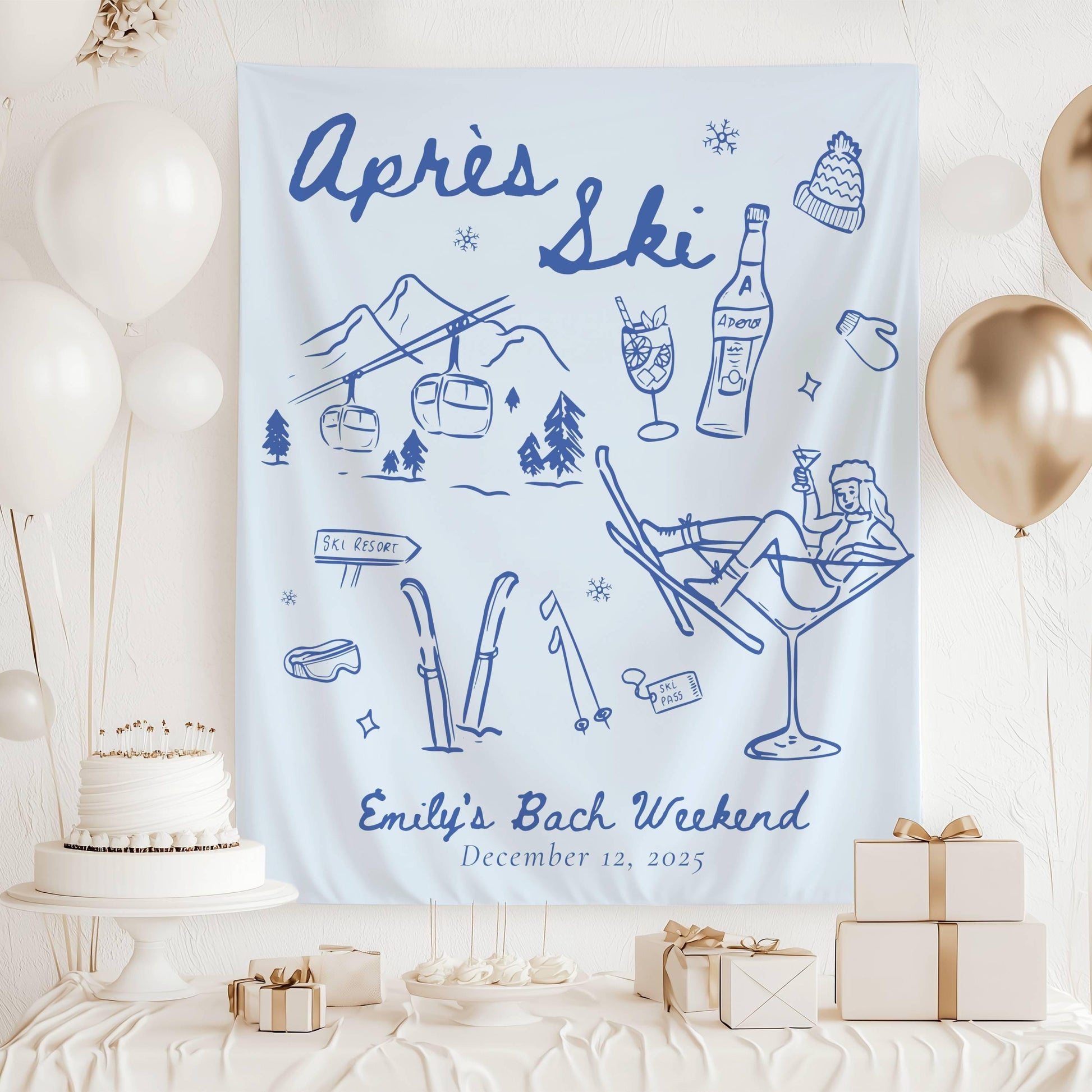 Last Toast Slopes Bachelorette Sign Winter Ski Bach Weekend Backdrop Love in Snow Banner Christmas Bachelorette Banner Winter Bridal Shower - LAUMIANstudio