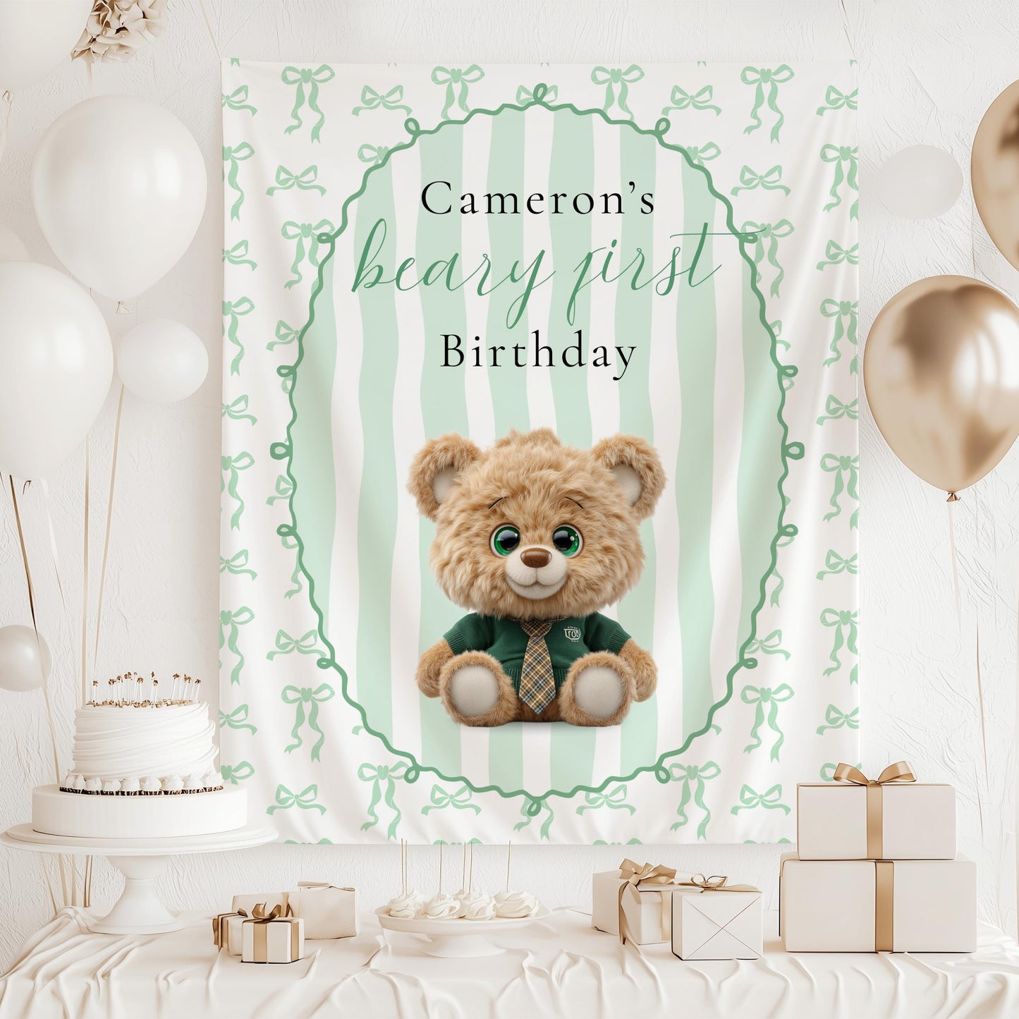 Pink Beary 1st Birthday Backdrop Girl First Birthday Decor Teddy Girl is One Birthday Banner Teddy Bear Party Pink Prop Beary First Bday - LAUMIANstudio