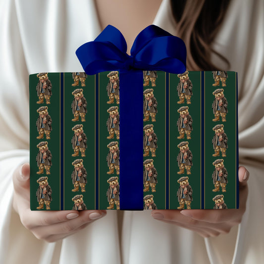 Teddy Bear Wrapping Paper Kid Christmas Gift Wrap Bear Theme Baby Shower Bearly Wait Gift Wrapping Paper Roll Boy Baby Shower Wrap Bear - LAUMIANstudio