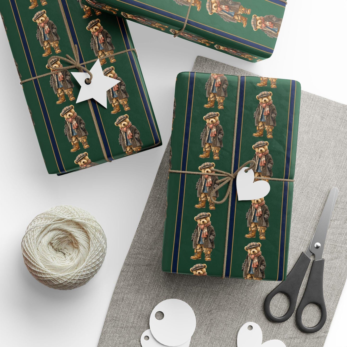 Teddy Bear Wrapping Paper Kid Christmas Gift Wrap Bear Theme Baby Shower Bearly Wait Gift Wrapping Paper Roll Boy Baby Shower Wrap Bear - LAUMIANstudio