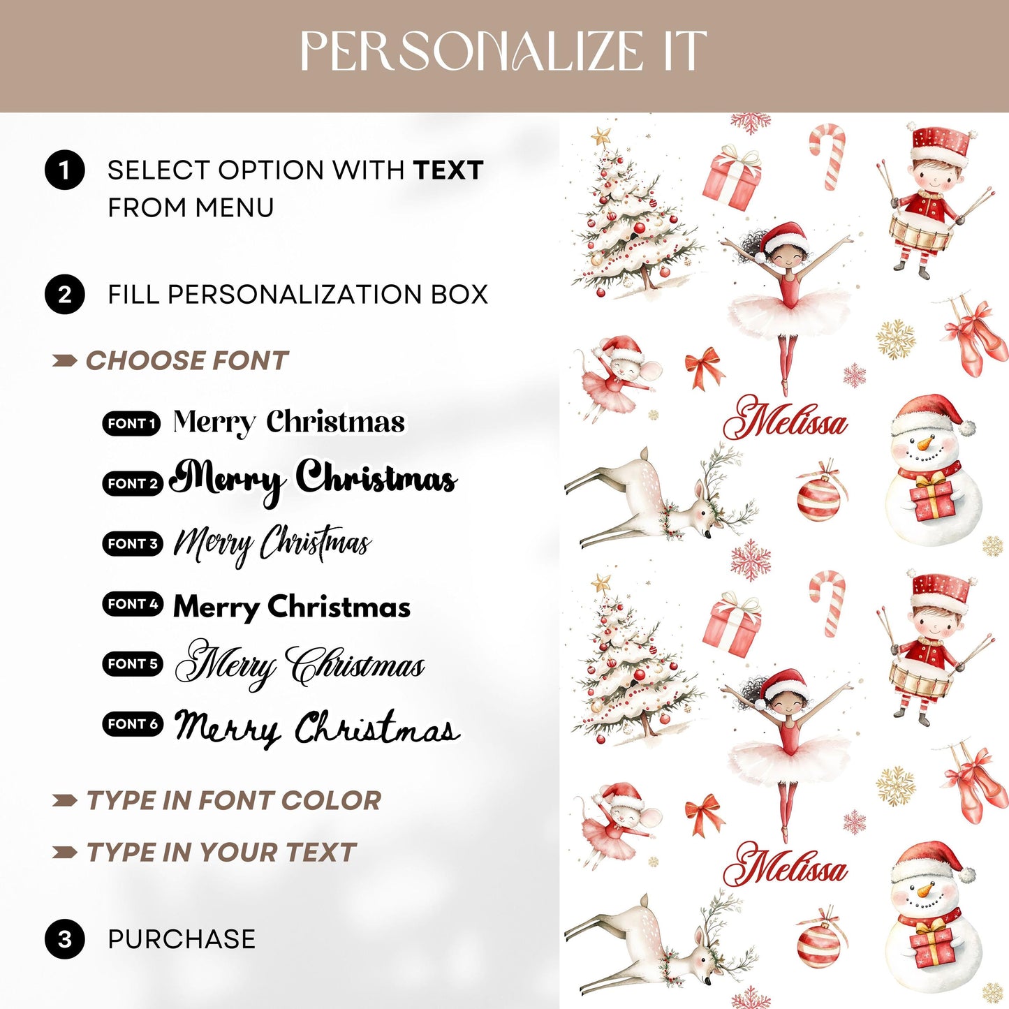 Festive Ballerina Wrapping Paper Children Red Christmas Gift Wrap Personalized Red Ballerina Gift Wrap Christmas Birthday Custom Wrap Girl - LAUMIANstudio