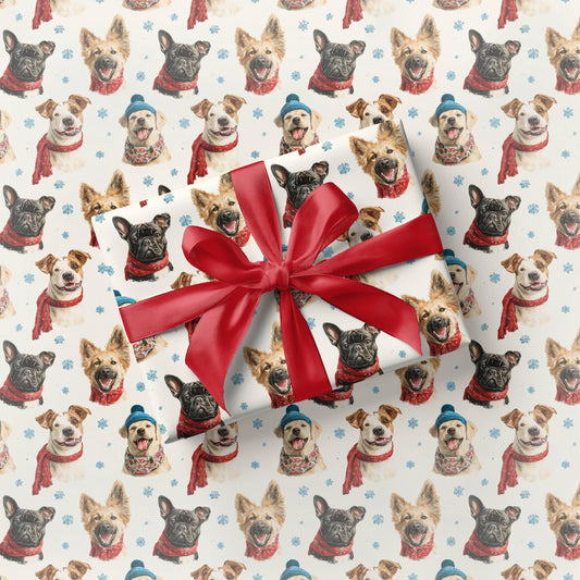 Festive Dog Wrapping Paper Christmas Labrador Retriever Gift Wrap Holiday Beagle Wrapping Paper Roll Dog Breed Christmas Gift Wrap Dog Owner - LAUMIANstudio