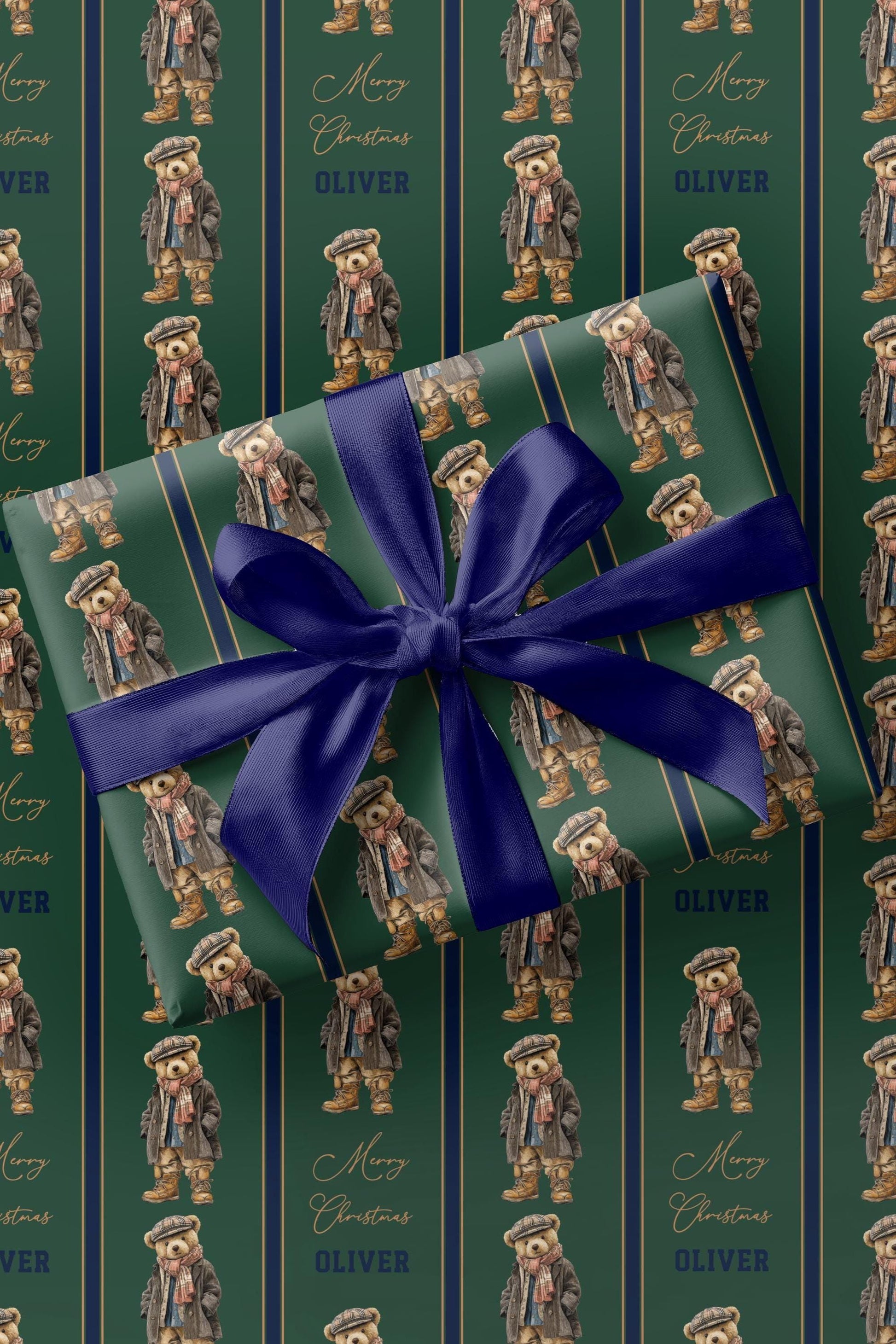 Teddy Bear Wrapping Paper Kid Christmas Gift Wrap Bear Theme Baby Shower Bearly Wait Gift Wrapping Paper Roll Boy Baby Shower Wrap Bear - LAUMIANstudio
