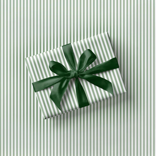 Vintage Green Striped Gift Wrap Paper Roll Green Red Stripes Christmas Wrapping Paper Festive Holiday Green Gift Wrap for Husband Boyfriend - LAUMIANstudio