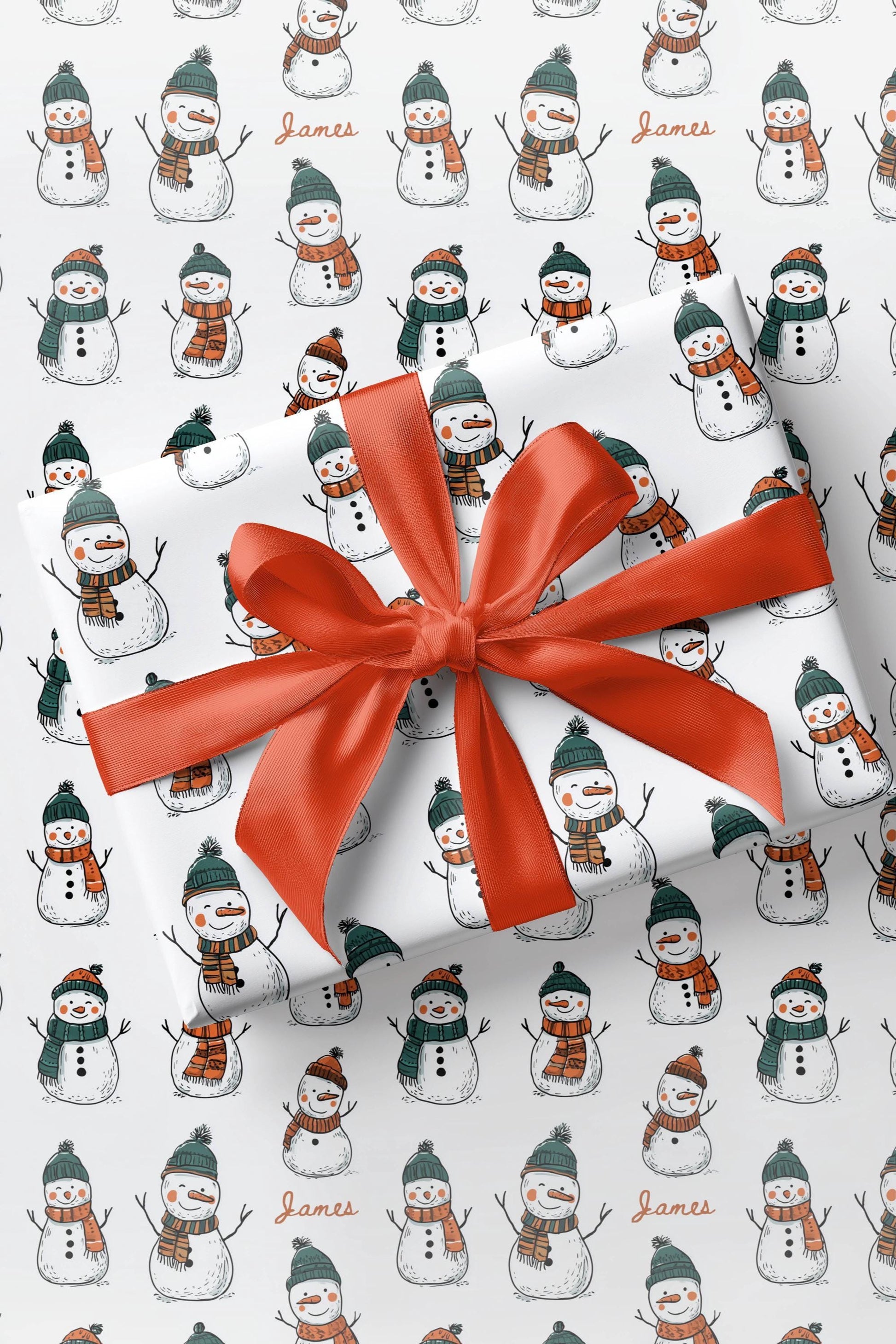 Christmas Snowman Wrapping Paper Winter Snow Birthday Gift Wrap Custom Name Wrapping Paper Showman Gift Wrap for Kid Snow Birthday Party - LAUMIANstudio