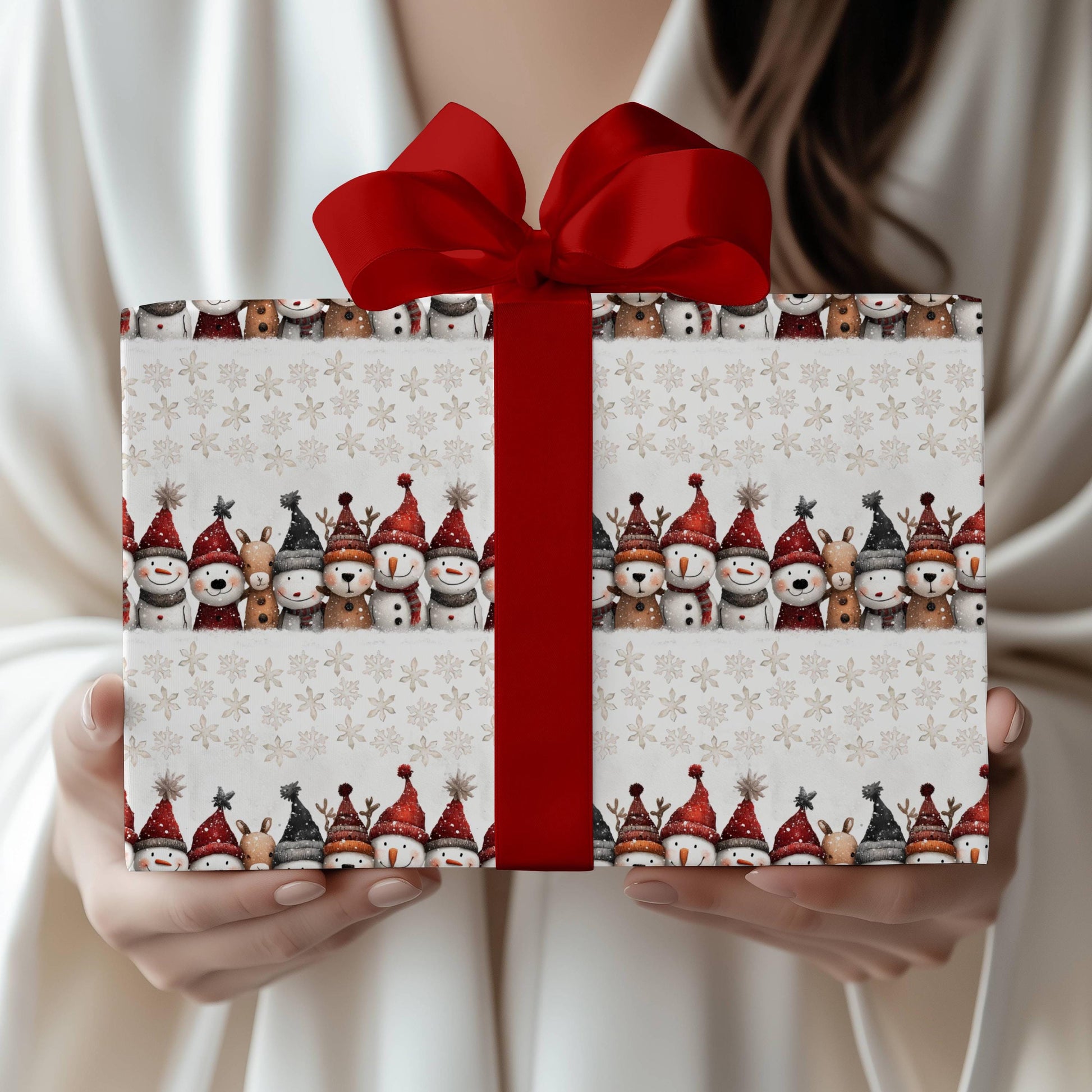 Winter Wonderland Wrapping Paper Vintage Snowman Gift Wrap Christmas Children Present Wrapping Grandson First Christmas Wrapping Paper - LAUMIANstudio