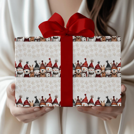 Winter Wonderland Wrapping Paper Vintage Snowman Gift Wrap Christmas Children Present Wrapping Grandson First Christmas Wrapping Paper - LAUMIANstudio