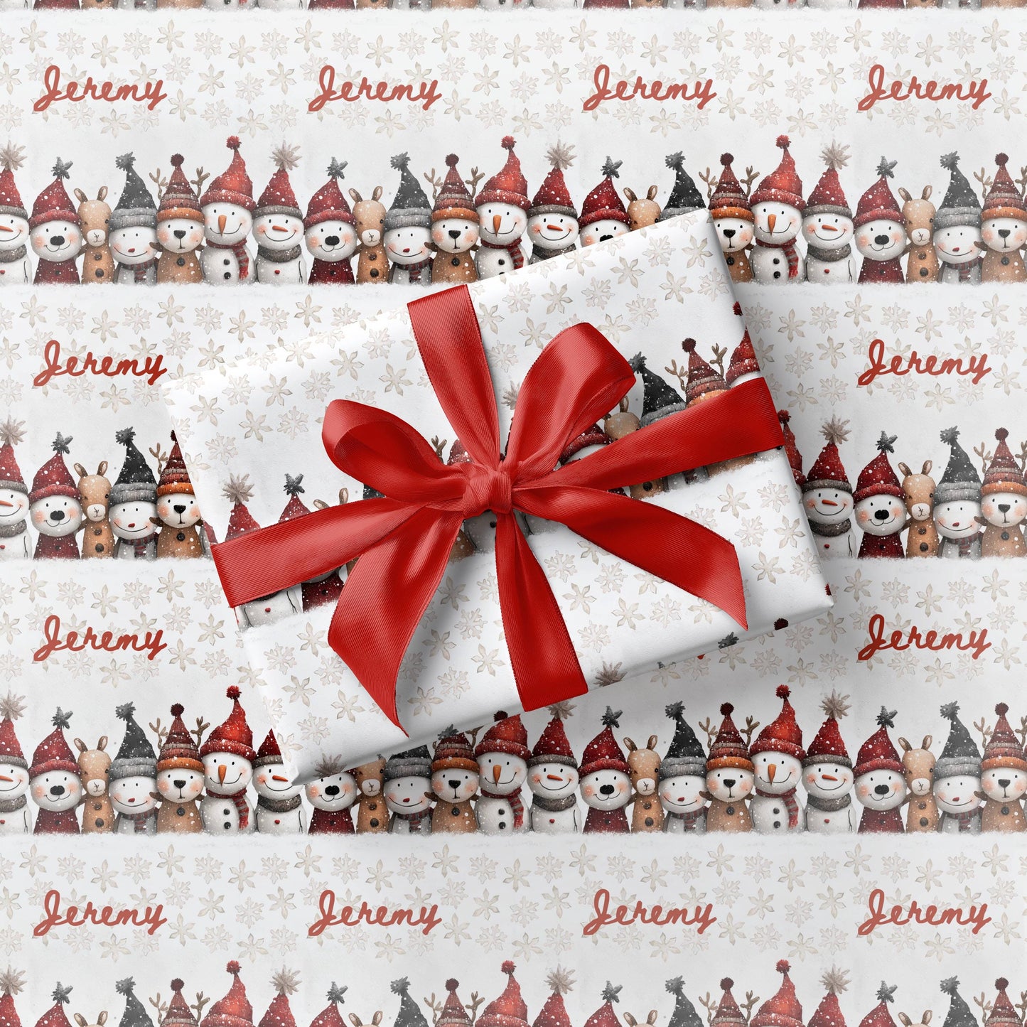 Winter Wonderland Wrapping Paper Vintage Snowman Gift Wrap Christmas Children Present Wrapping Grandson First Christmas Wrapping Paper - LAUMIANstudio