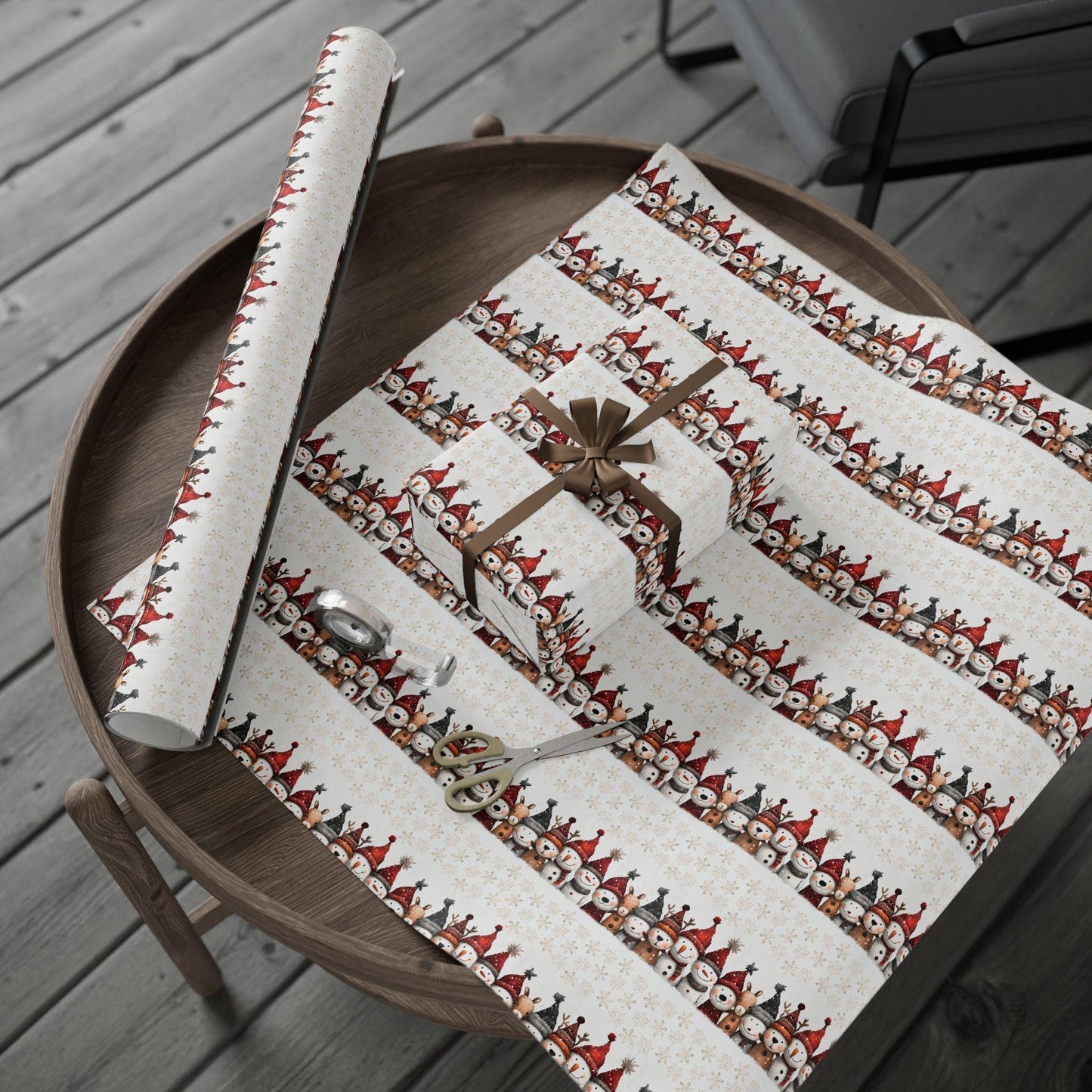 Winter Wonderland Wrapping Paper Vintage Snowman Gift Wrap Christmas Children Present Wrapping Grandson First Christmas Wrapping Paper - LAUMIANstudio