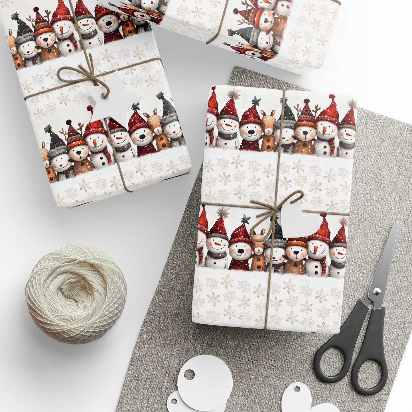 Winter Wonderland Wrapping Paper Vintage Snowman Gift Wrap Christmas Children Present Wrapping Grandson First Christmas Wrapping Paper - LAUMIANstudio