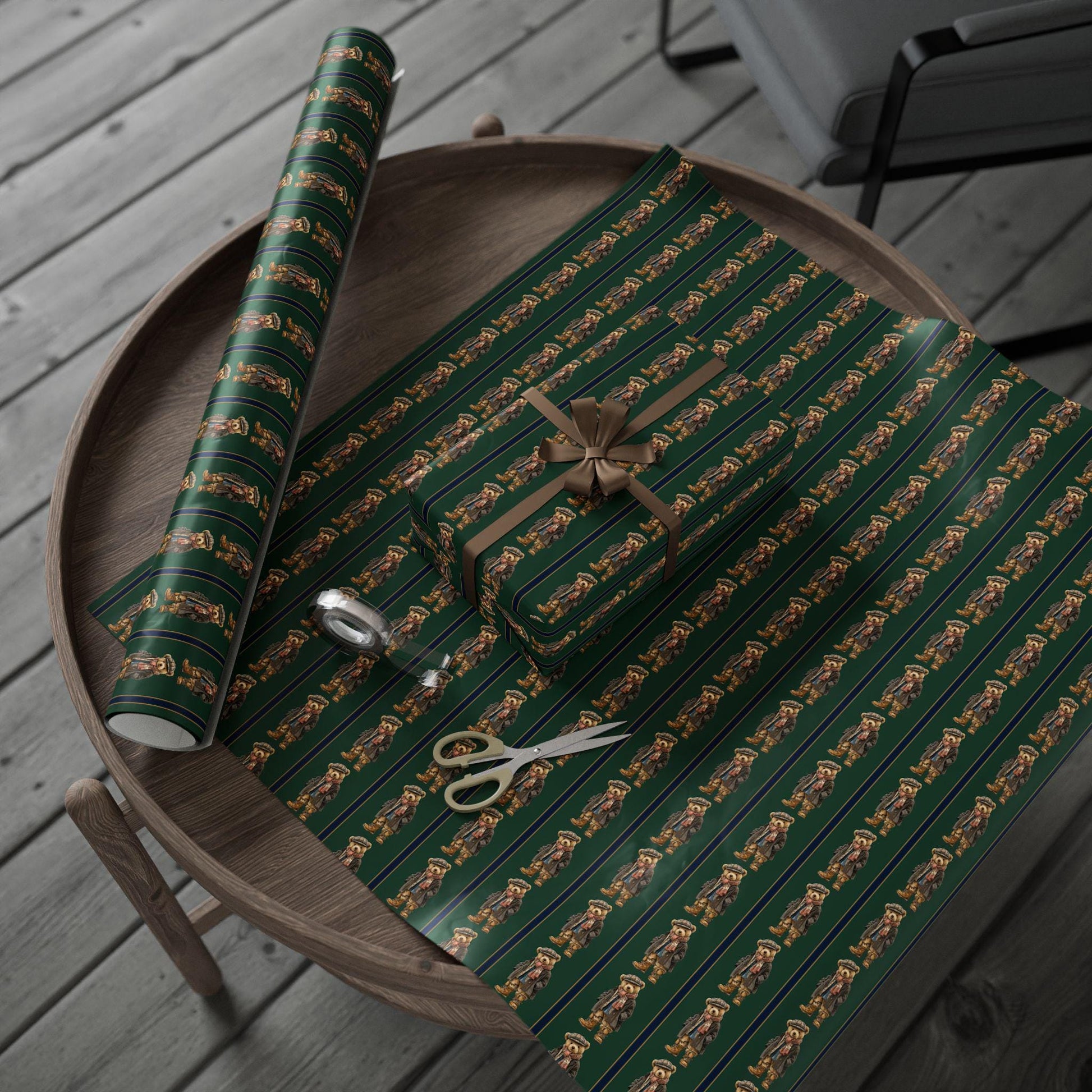 Teddy Bear Wrapping Paper Kid Christmas Gift Wrap Bear Theme Baby Shower Bearly Wait Gift Wrapping Paper Roll Boy Baby Shower Wrap Bear - LAUMIANstudio