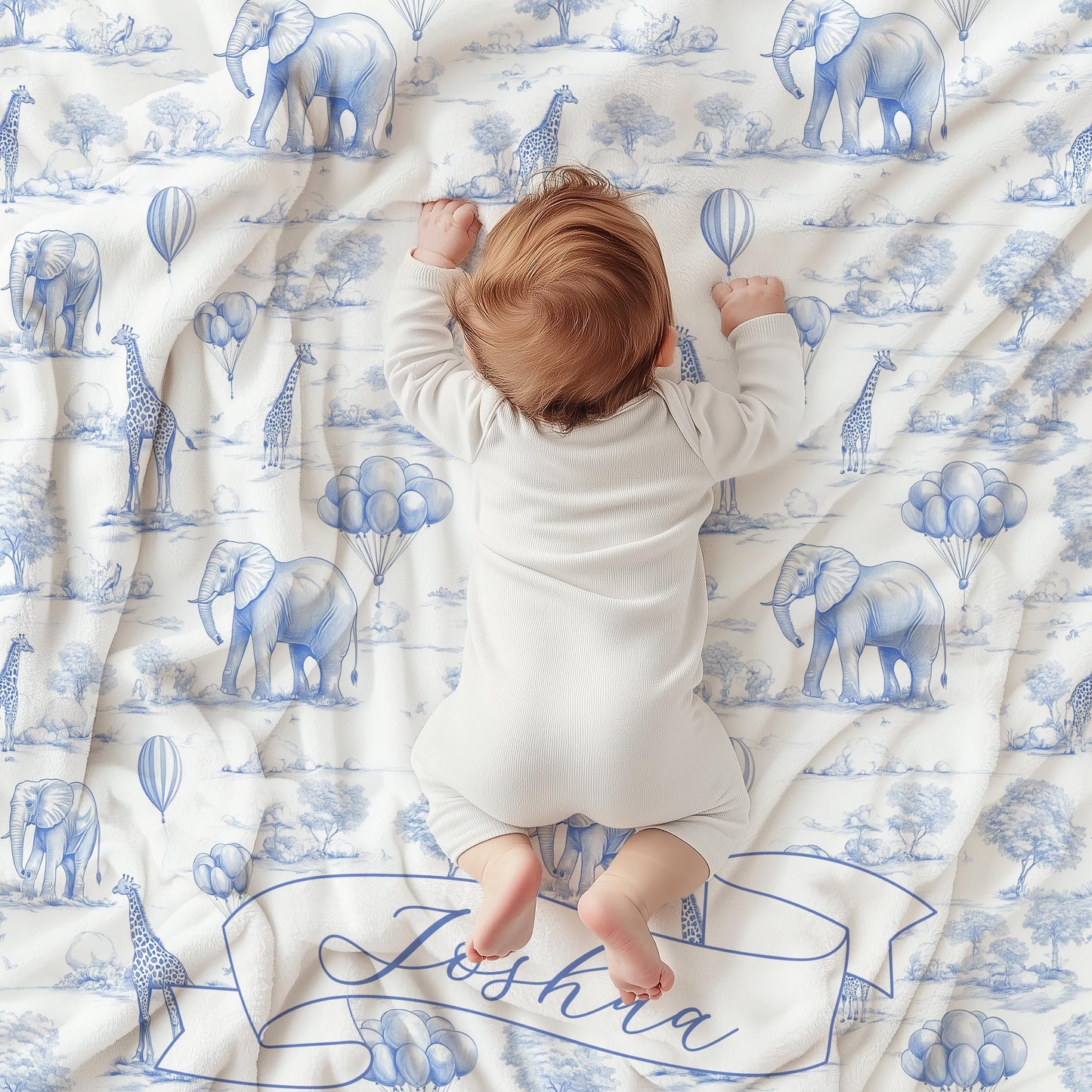 Vintage Safari Personalized Baby Blanket Beige Nursery Decor Personalised Safari Baby Blanket Soft Cream Jungle Animal Throw Neutral Color - LAUMIANstudio
