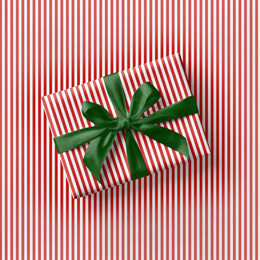 Red Candy Striped Gift Wrapping Paper Red White Stripes Christmas Wrapping Paper Roll Holiday Classic Red Gift Wrap Classic Stripes Paper - LAUMIANstudio