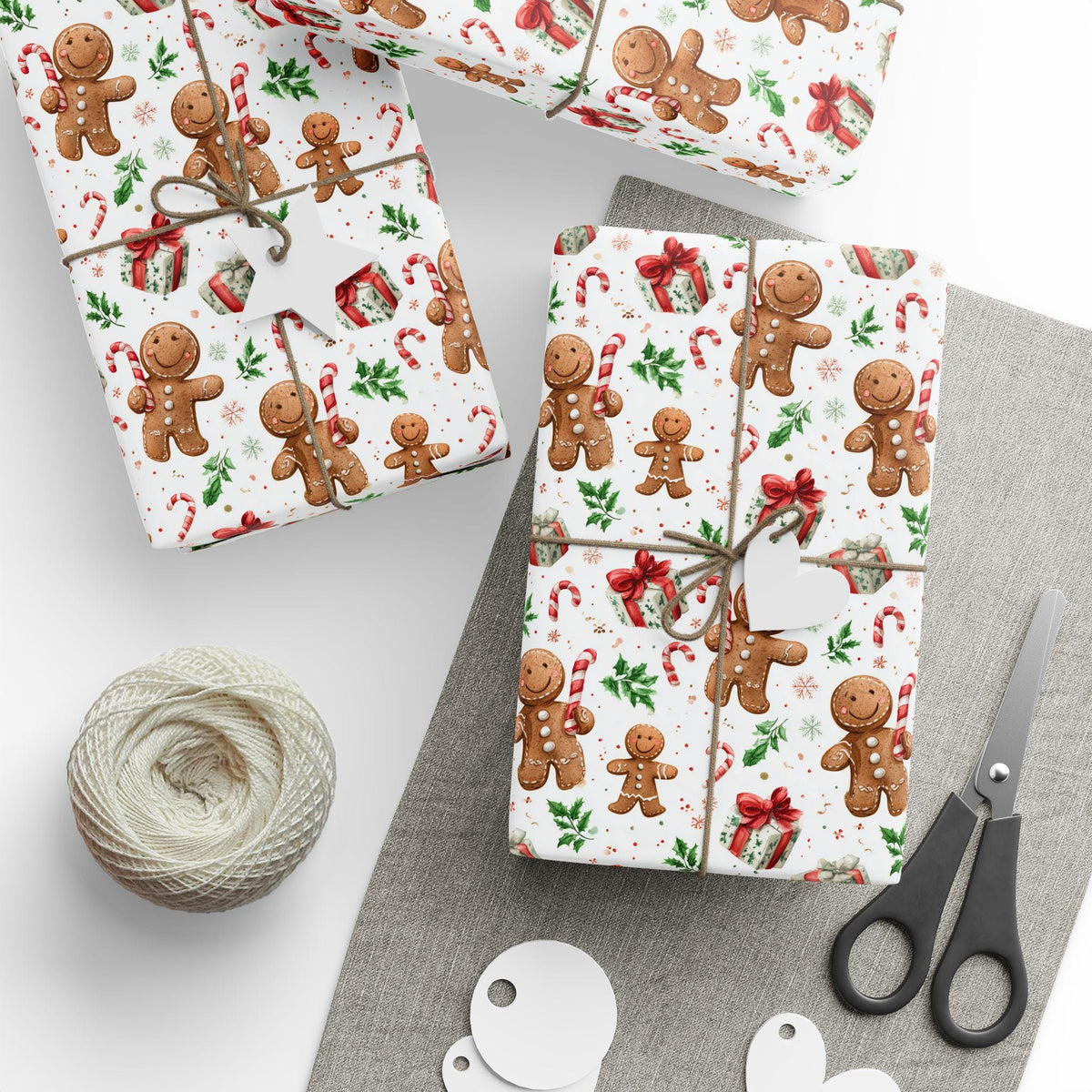 Christmas Gingerbread Man Wrapping Paper Personalized Gingerbread Gift Wrap Children Christmas Gingerbread Wrapping Paper Roll for Kids - LAUMIANstudio