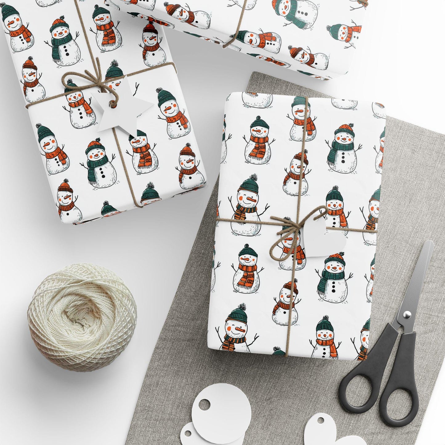 Christmas Snowman Wrapping Paper Winter Snow Birthday Gift Wrap Custom Name Wrapping Paper Showman Gift Wrap for Kid Snow Birthday Party - LAUMIANstudio