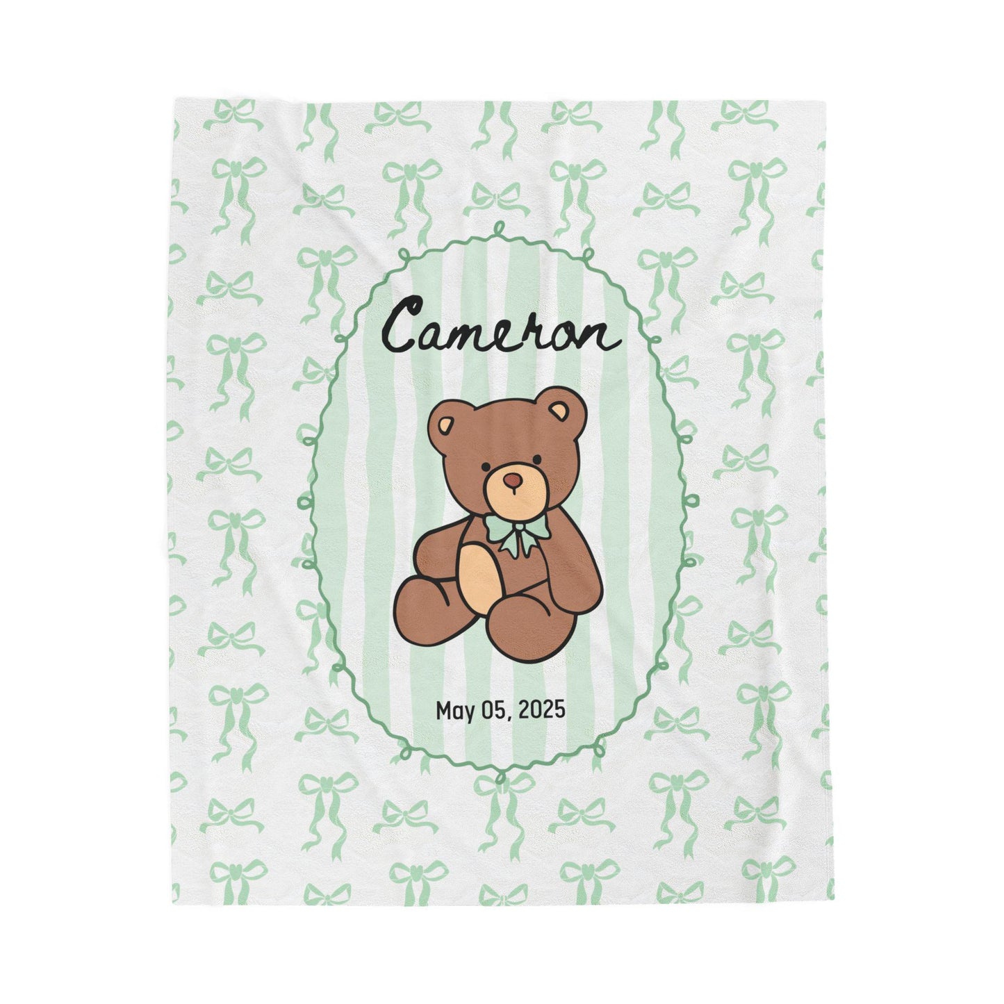 Teddy Bear Baby Blanket Blue Personalized Baby Shower Gift We Can Bearly Wait Shower Blanket Teddy Bear Nursery Decor Bear Crib Throw Name - LAUMIANstudio