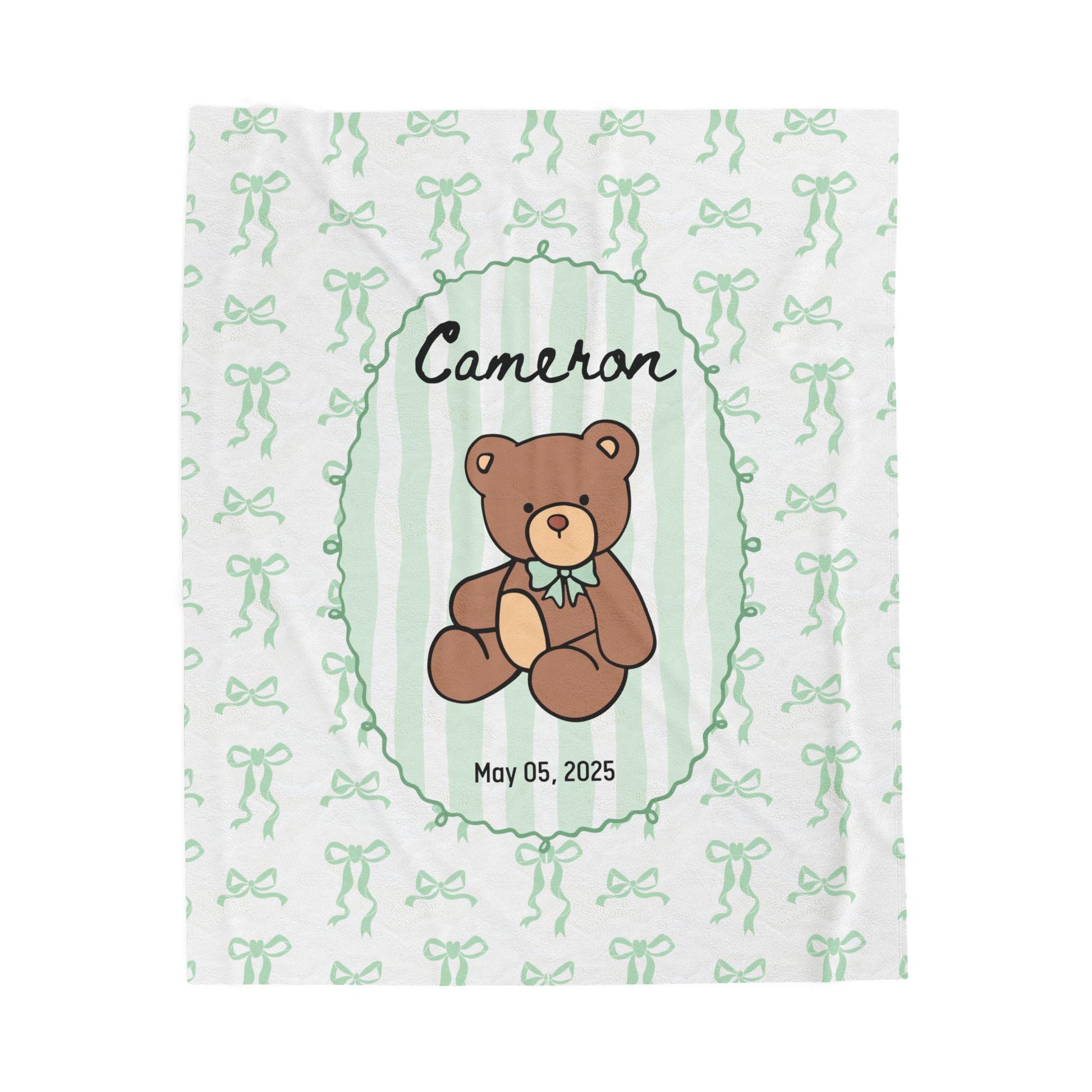 Teddy Bear Baby Blanket Blue Personalized Baby Shower Gift We Can Bearly Wait Shower Blanket Teddy Bear Nursery Decor Bear Crib Throw Name - LAUMIANstudio