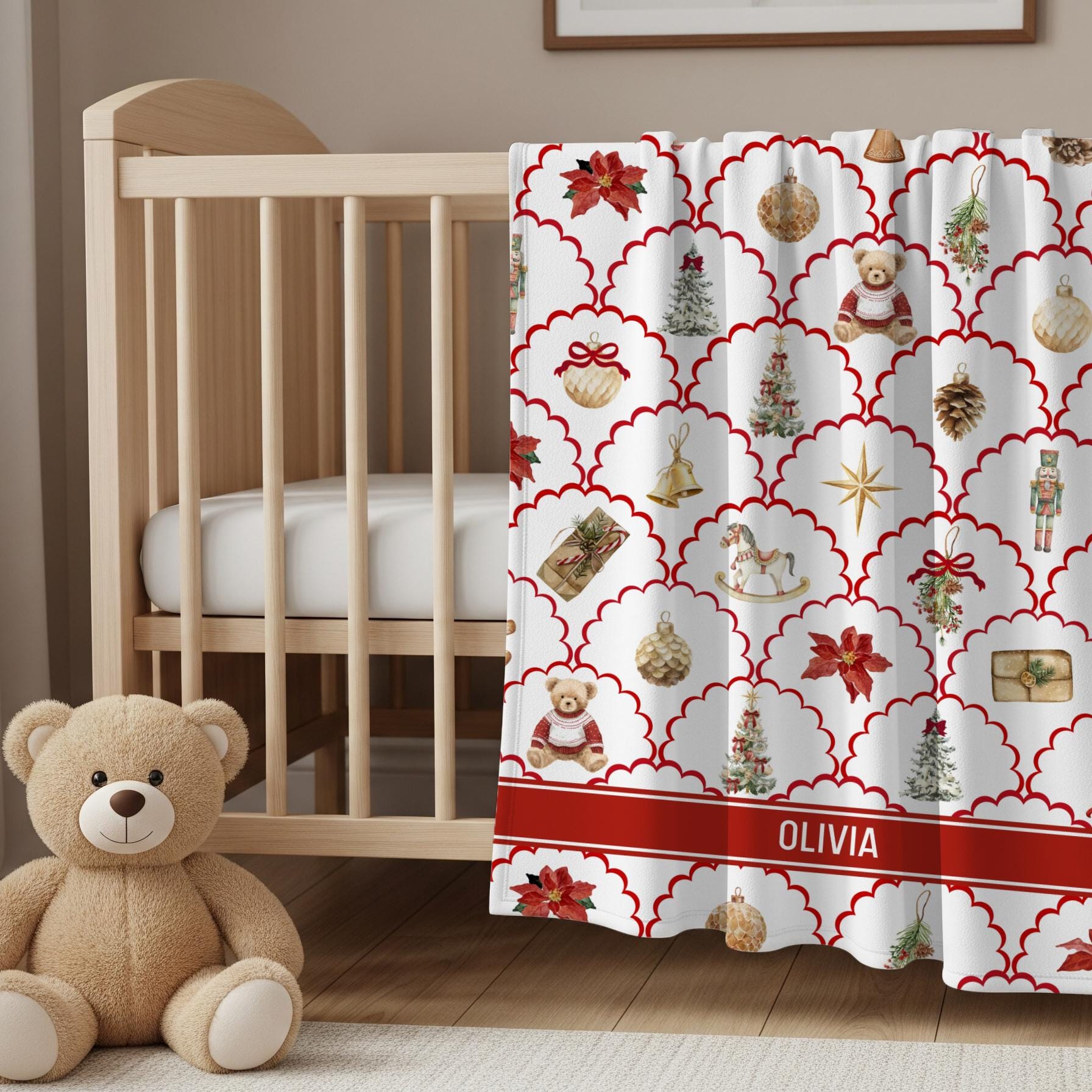 Custom Name Christmas Family Blanket: Velveteen Plush, Sherpa, Woven - LAUMIANstudio