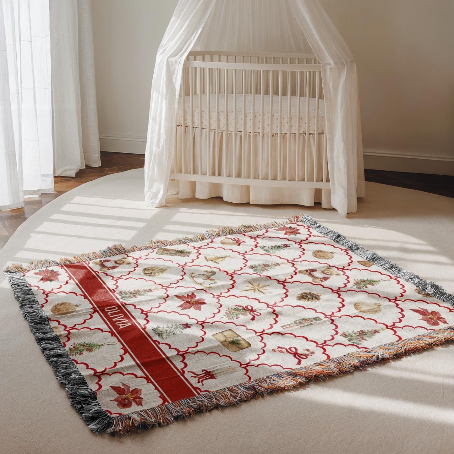 Custom Name Christmas Family Blanket: Velveteen Plush, Sherpa, Woven - LAUMIANstudio
