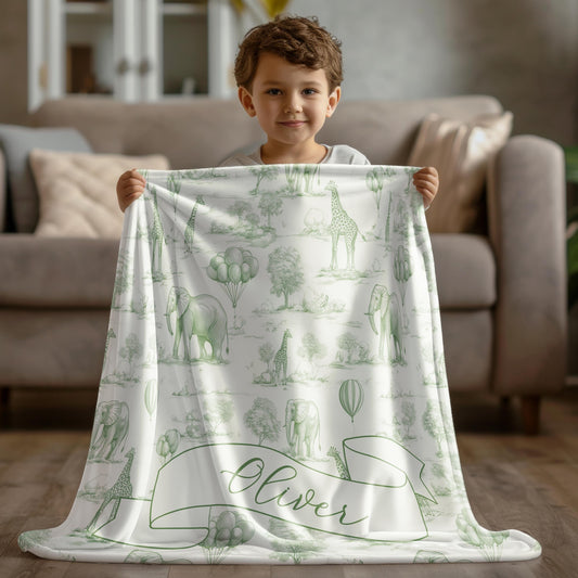 Pink Safari Baby Girl Blanket Elegant Baby Shower Gift Elegant Toile Safari Nursery Decor Chinoiserie Crib Throw Newborn Coming Home Blanket - LAUMIANstudio