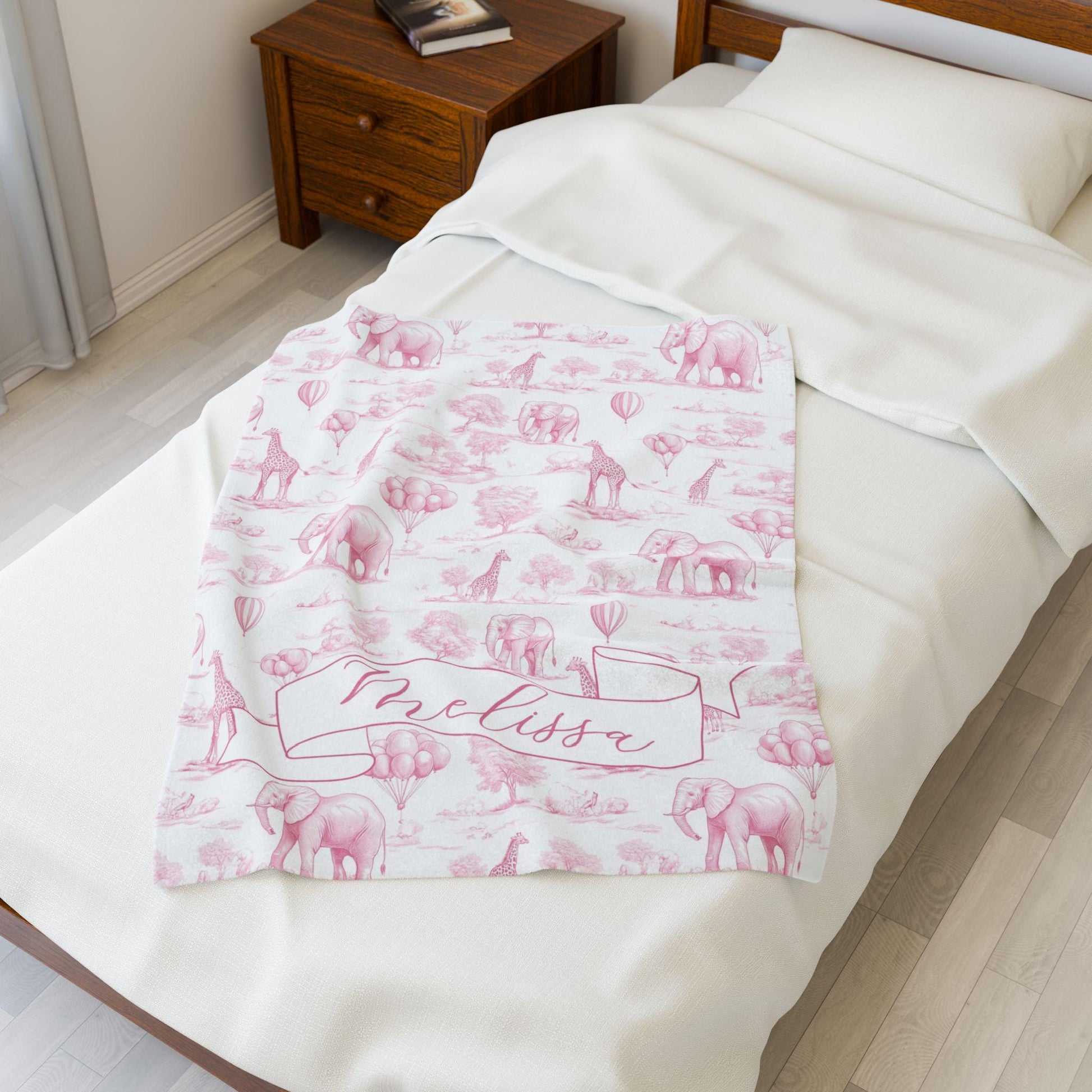 Pink Safari Baby Girl Blanket Elegant Baby Shower Gift Elegant Toile Safari Nursery Decor Chinoiserie Crib Throw Newborn Coming Home Blanket - LAUMIANstudio