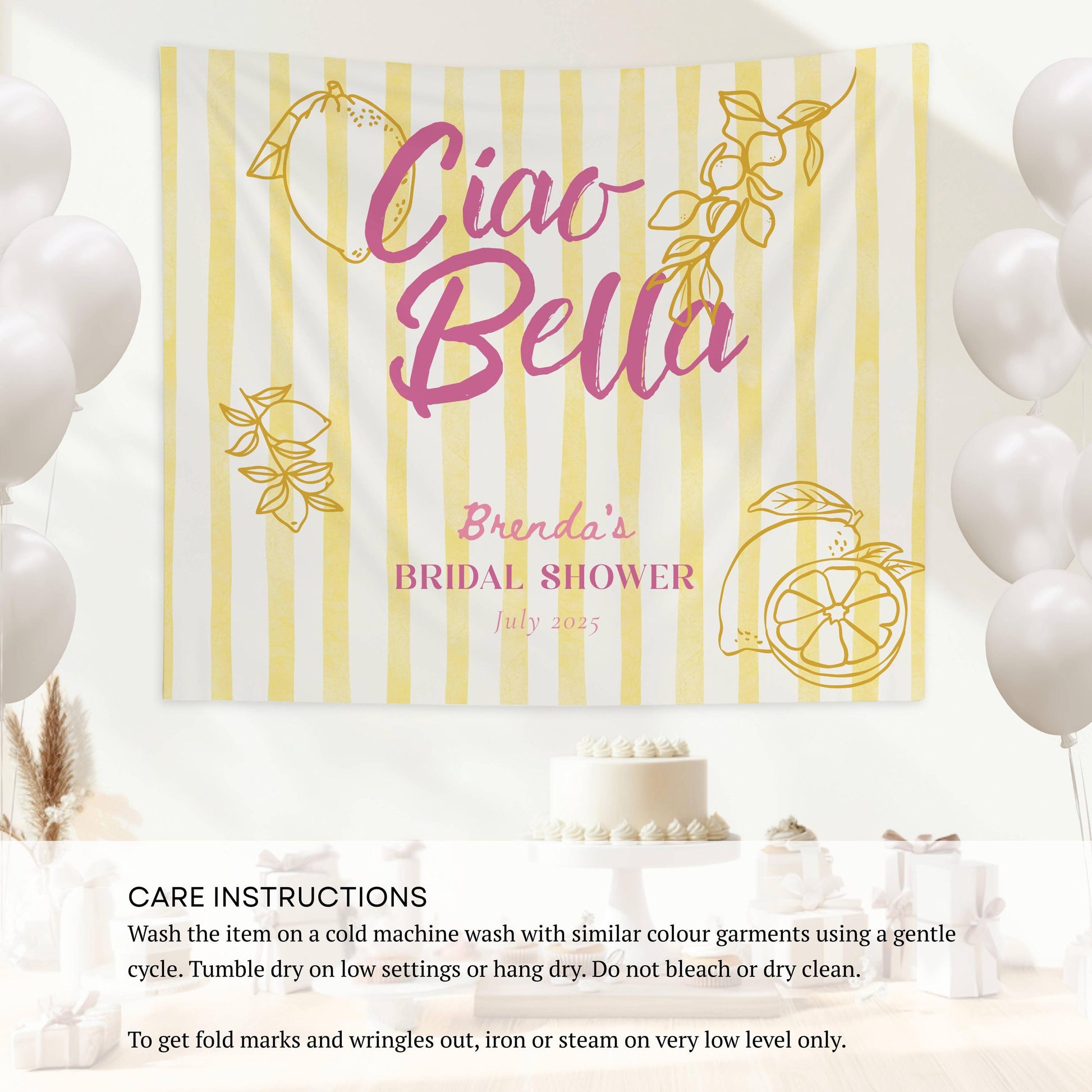 Ciao Bella Bachelorette Banner Italian Bachelorette Party Decor Ciao Bride Personalized Backdrop Ciao to Miss Bridal Shower Welcome Sign - LAUMIANstudio