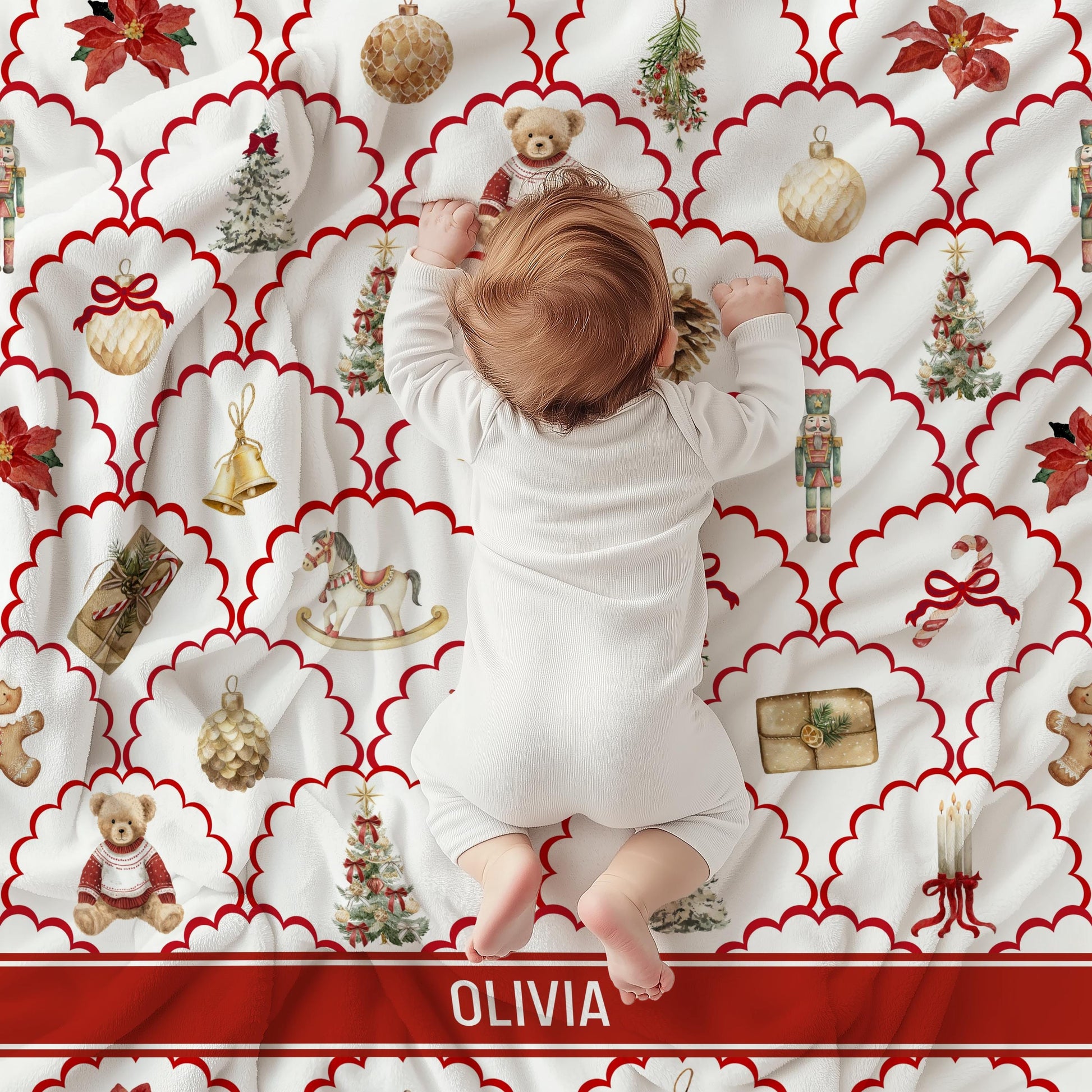 Custom Name Christmas Family Blanket: Velveteen Plush, Sherpa, Woven - LAUMIANstudio